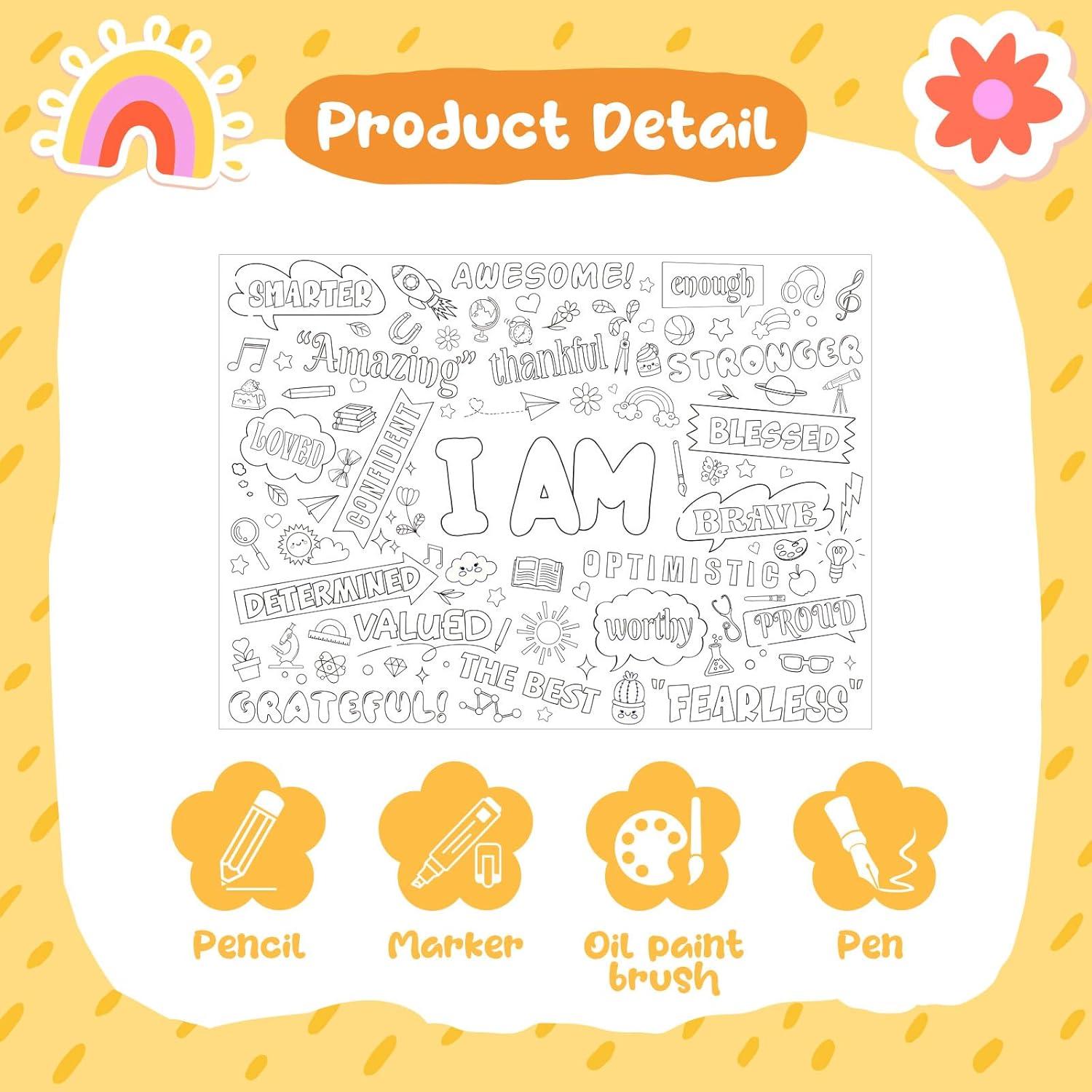 Póster de Colorear Jumbo Afirmaciones Positivas SiliFine 110x80cm