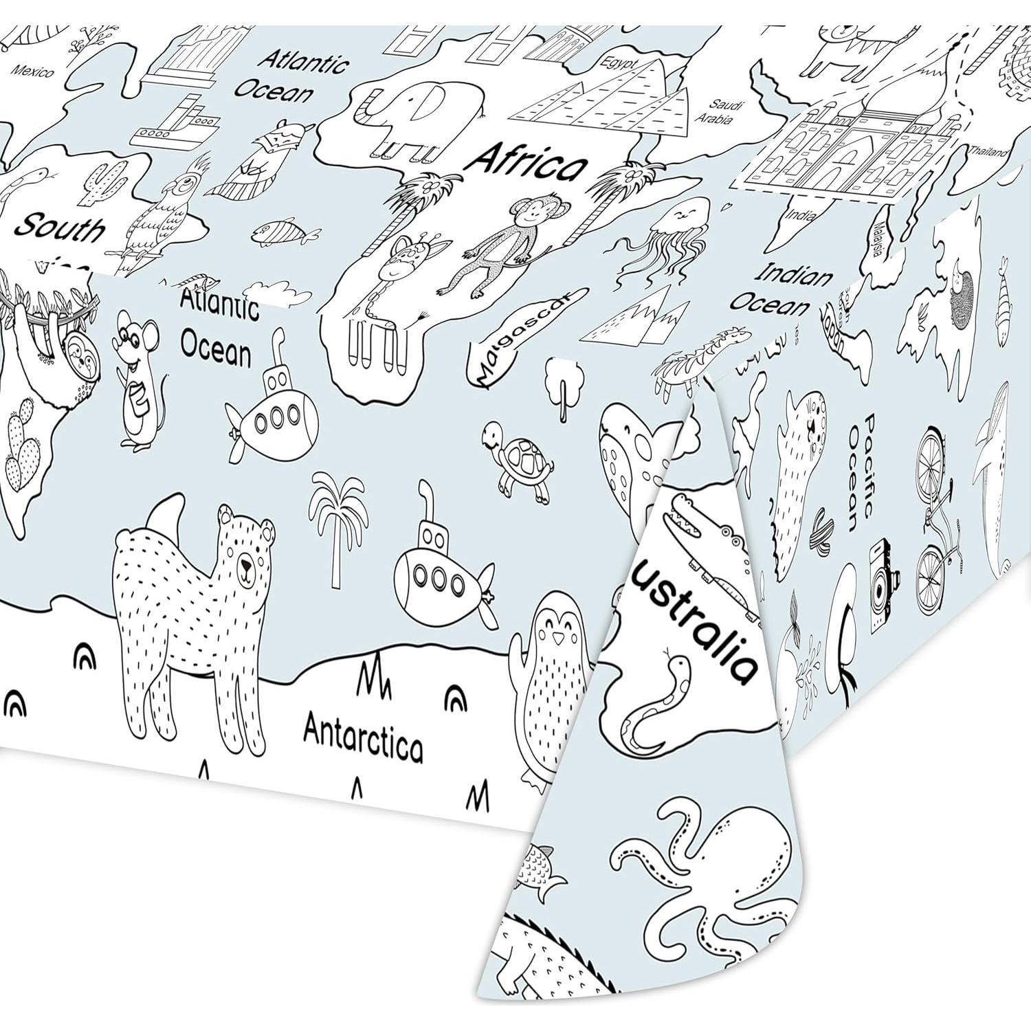Póster Mapa Mundial para Colorear YiiiGoood 83x137 cm