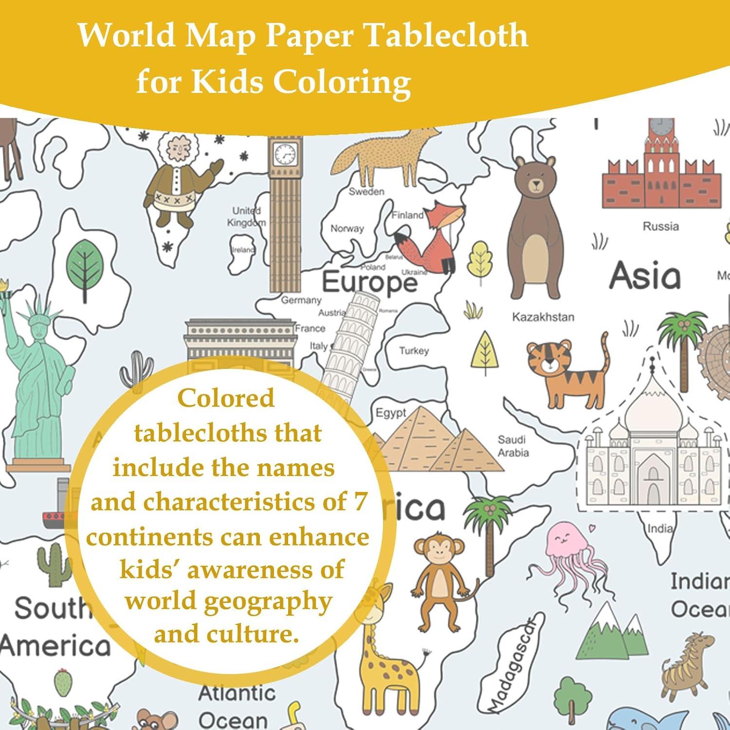 Póster Mapa Mundial para Colorear YiiiGoood 83x137 cm