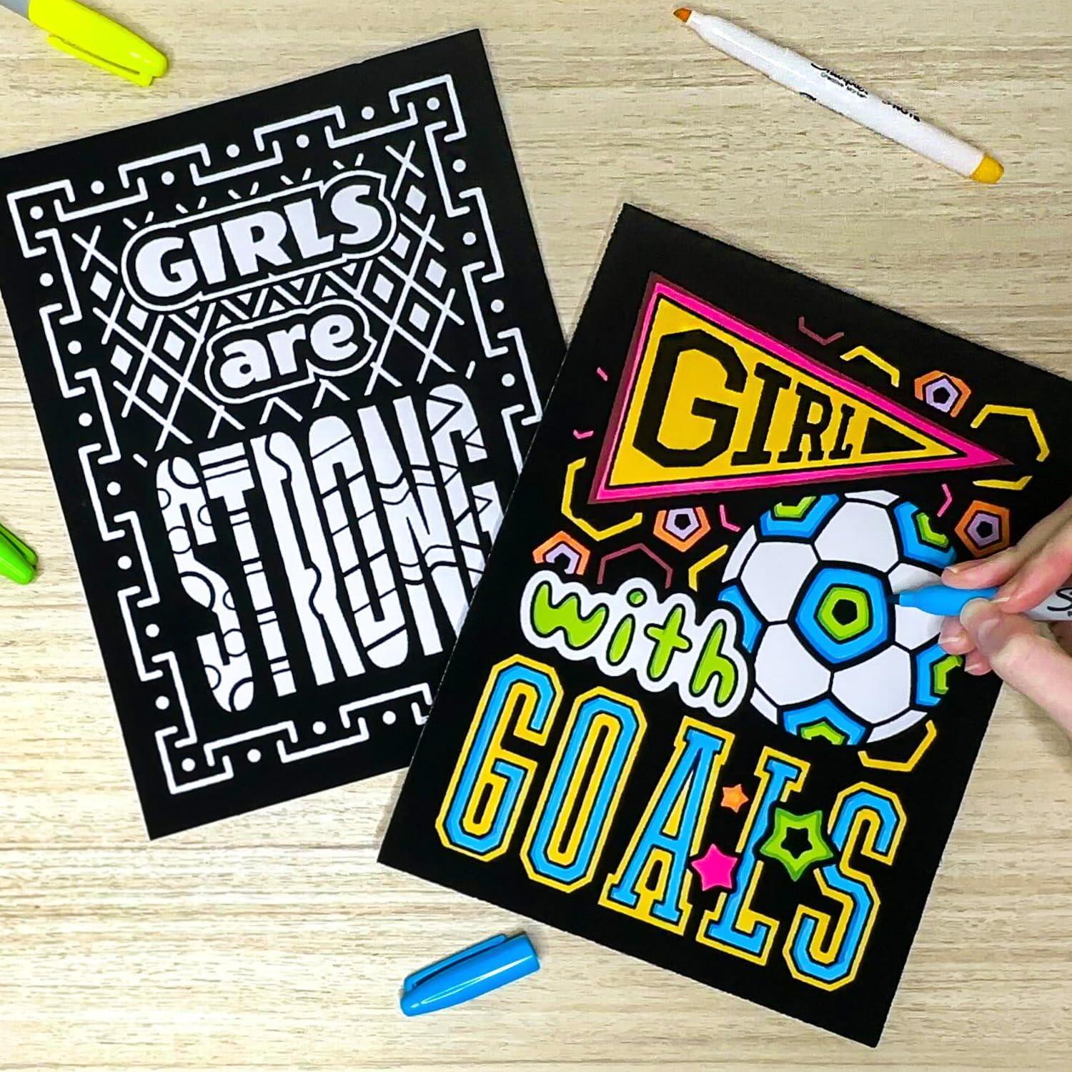 Pack de 18 Pósters de Colorear Terciopelo Difuso - Stuff2Color