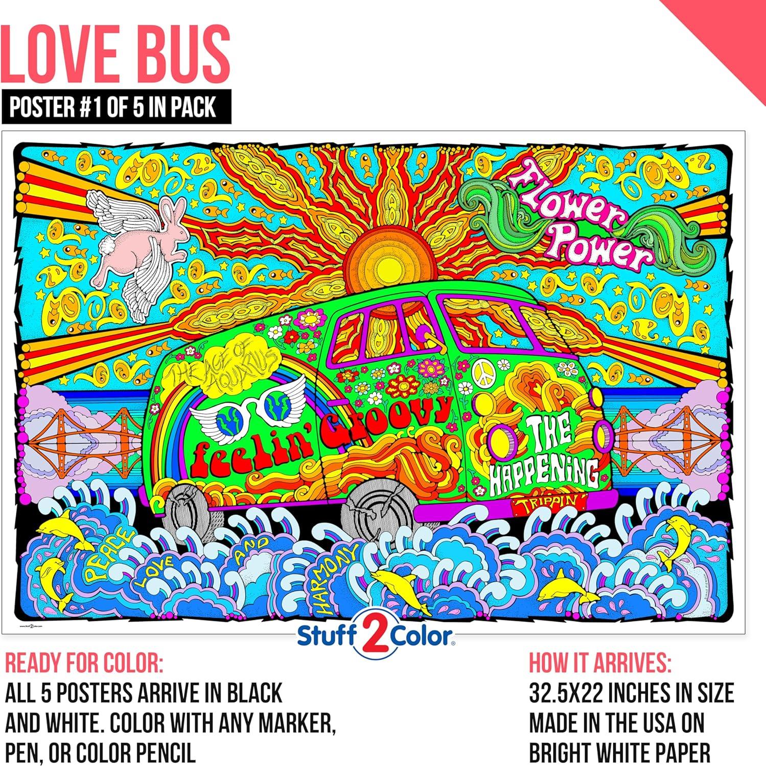 Póster Gigante para Colorear Stuff2Color - 5 Pósters 82.55x55.88cm