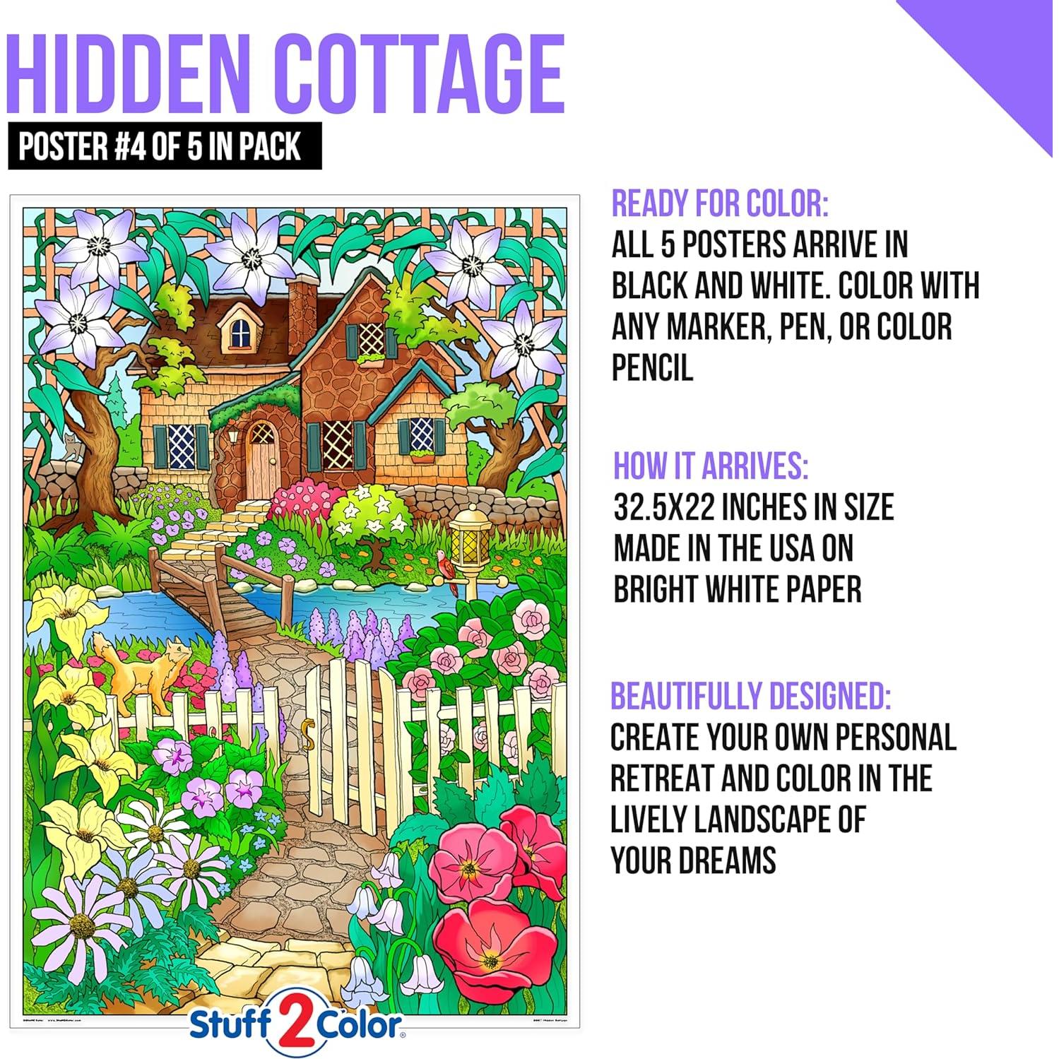 Póster Gigante para Colorear Stuff2Color - 5 Pósters 82.55x55.88cm