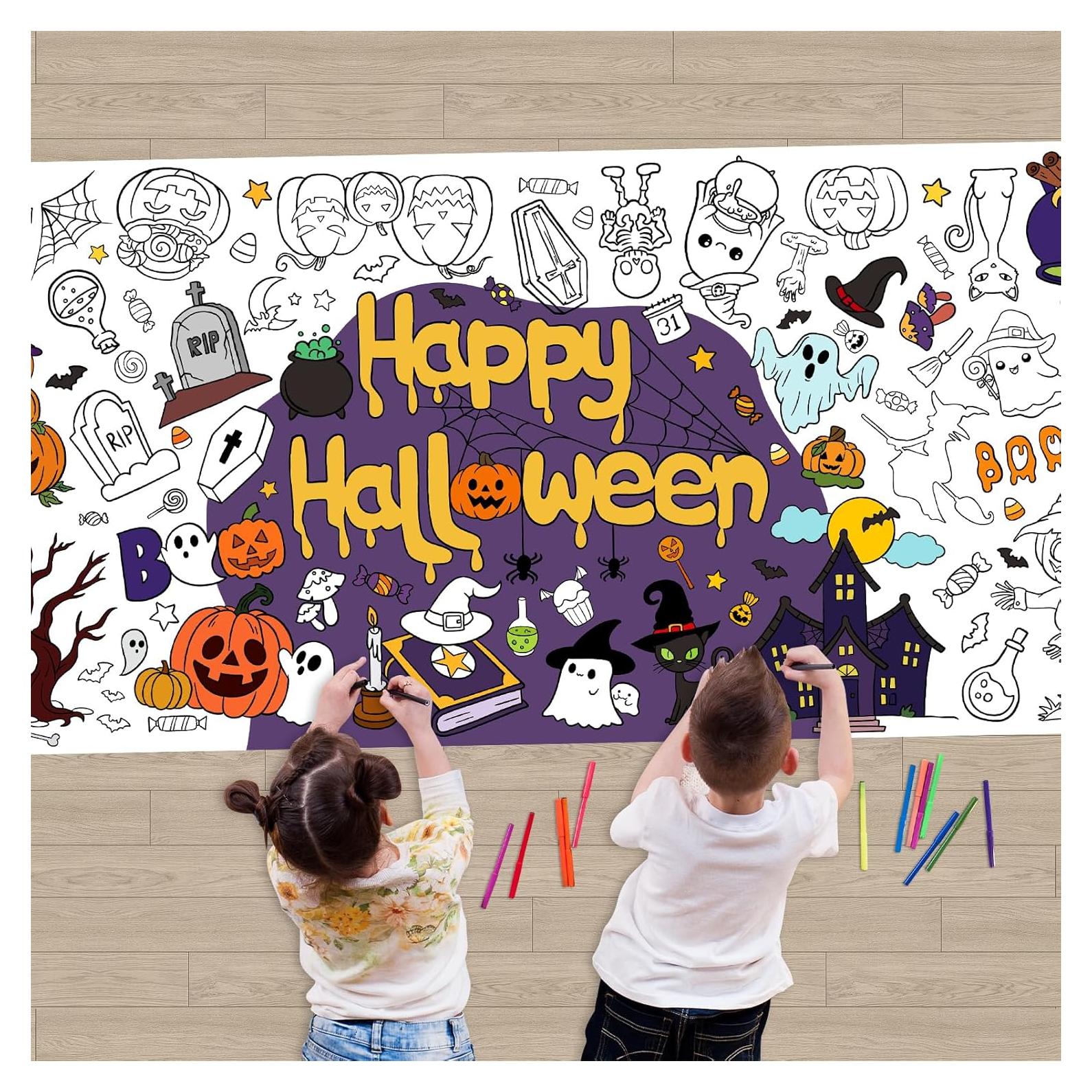 Mantel de Colorear Gigante Hedeey Halloween 183x86 cm Desechable