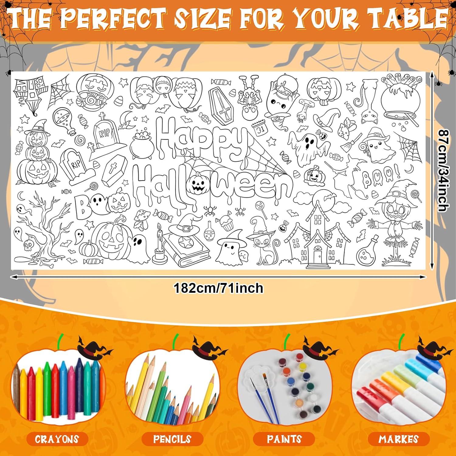Mantel de Colorear Gigante Hedeey Halloween 183x86 cm Desechable