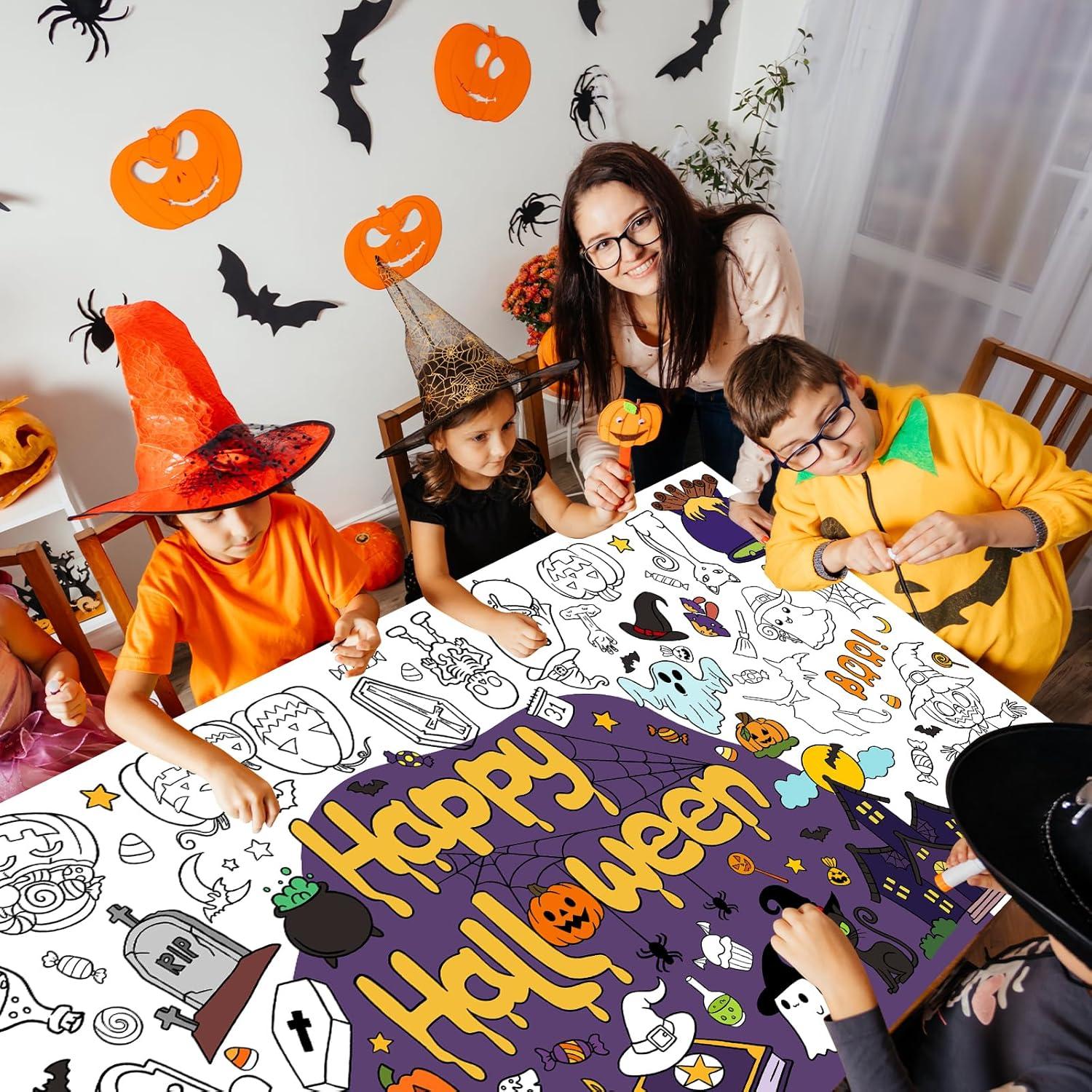 Mantel de Colorear Gigante Hedeey Halloween 183x86 cm Desechable