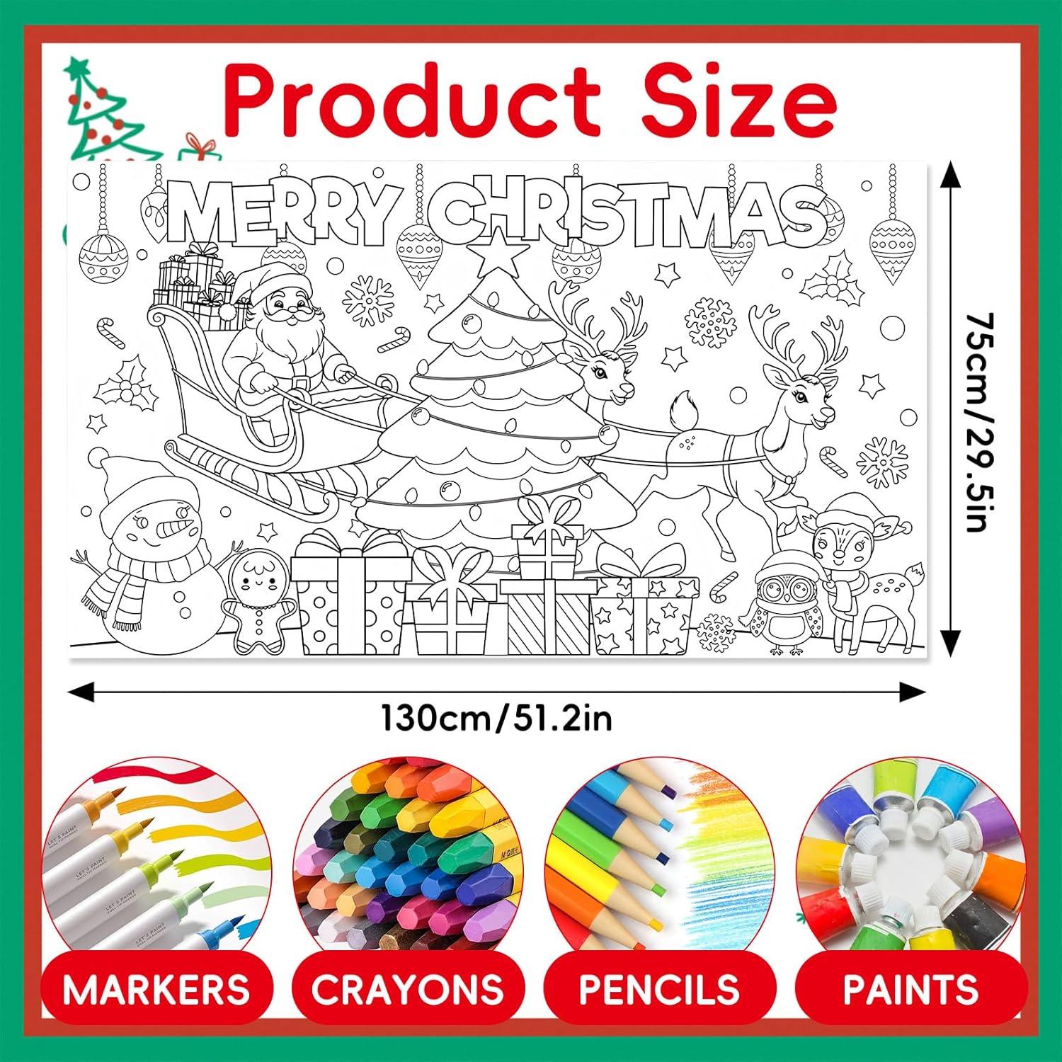 Mantel para Colorear Navidad Gistome 129.5 x 76.2 cm DIY