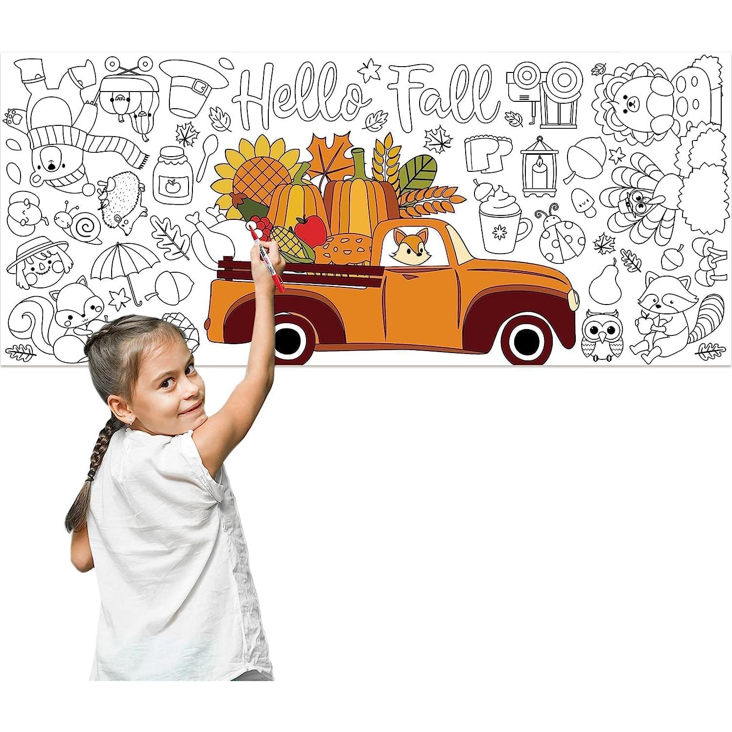 Póster Gigante para Colorear Haooryx Otoño 140x60 cm