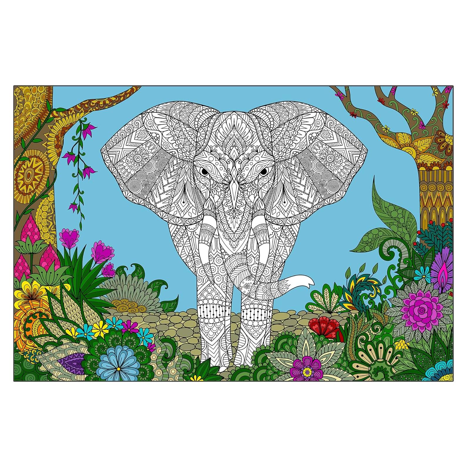 Póster para Colorear Elefante Dekali 132 x 89 cm Papel Grueso