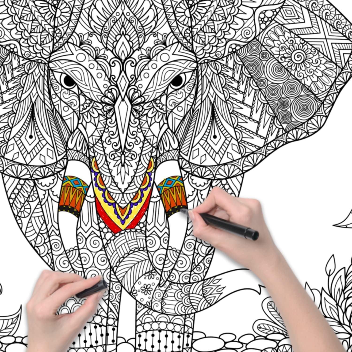 Póster para Colorear Elefante Dekali 132 x 89 cm Papel Grueso