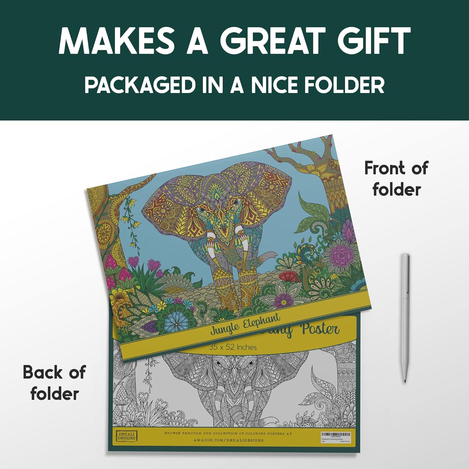 Póster para Colorear Elefante Dekali 132 x 89 cm Papel Grueso