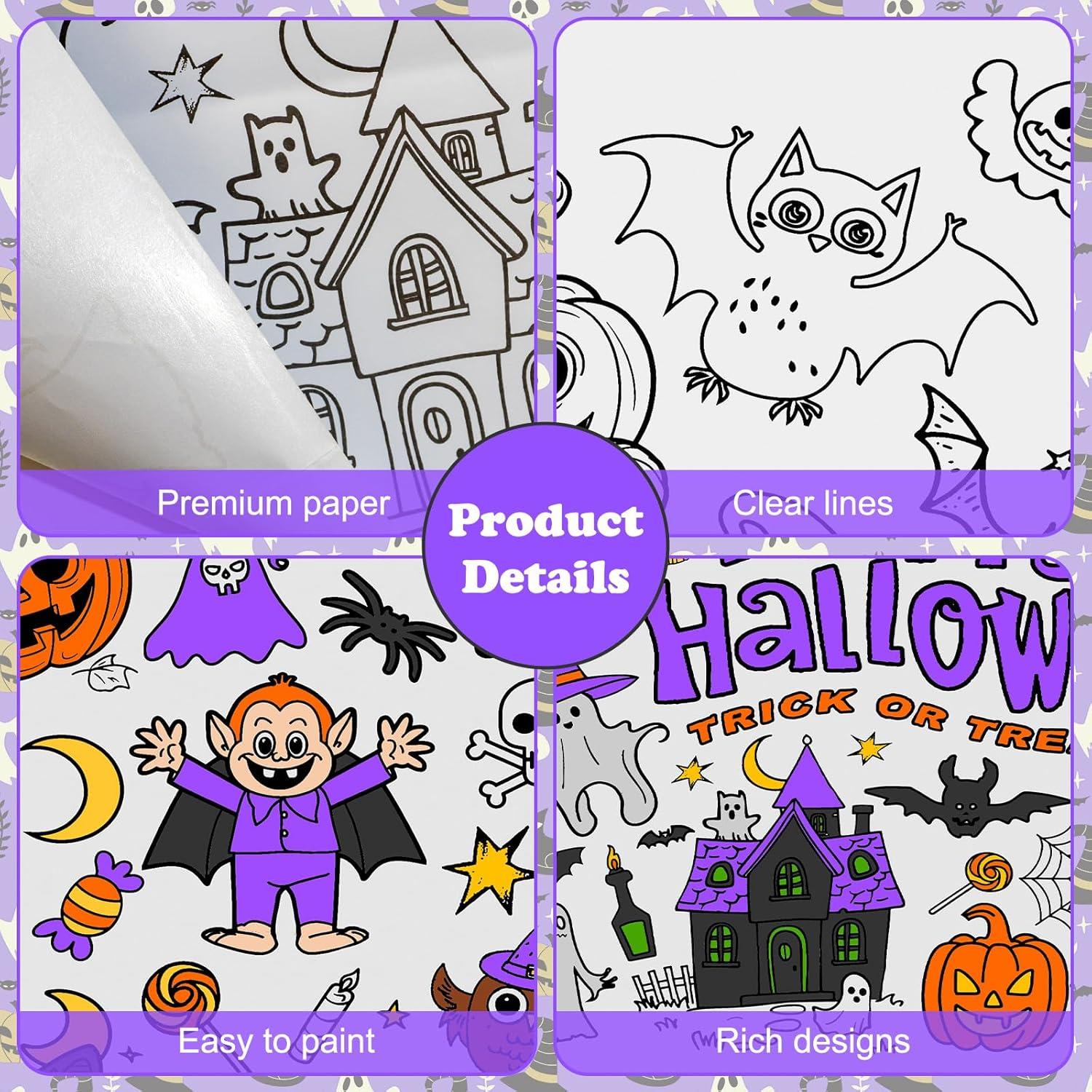 Mantel para Colorear Halloween PERFQU 182.9x76.2 cm Desechable