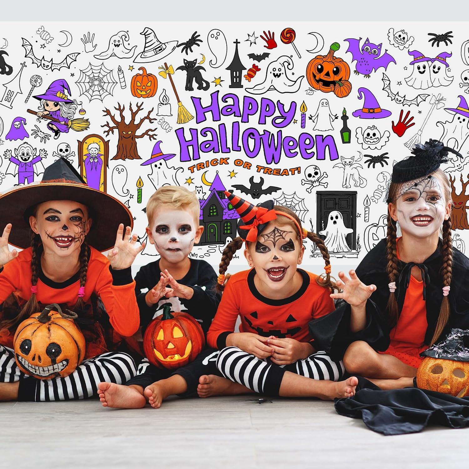 Mantel para Colorear Halloween PERFQU 182.9x76.2 cm Desechable