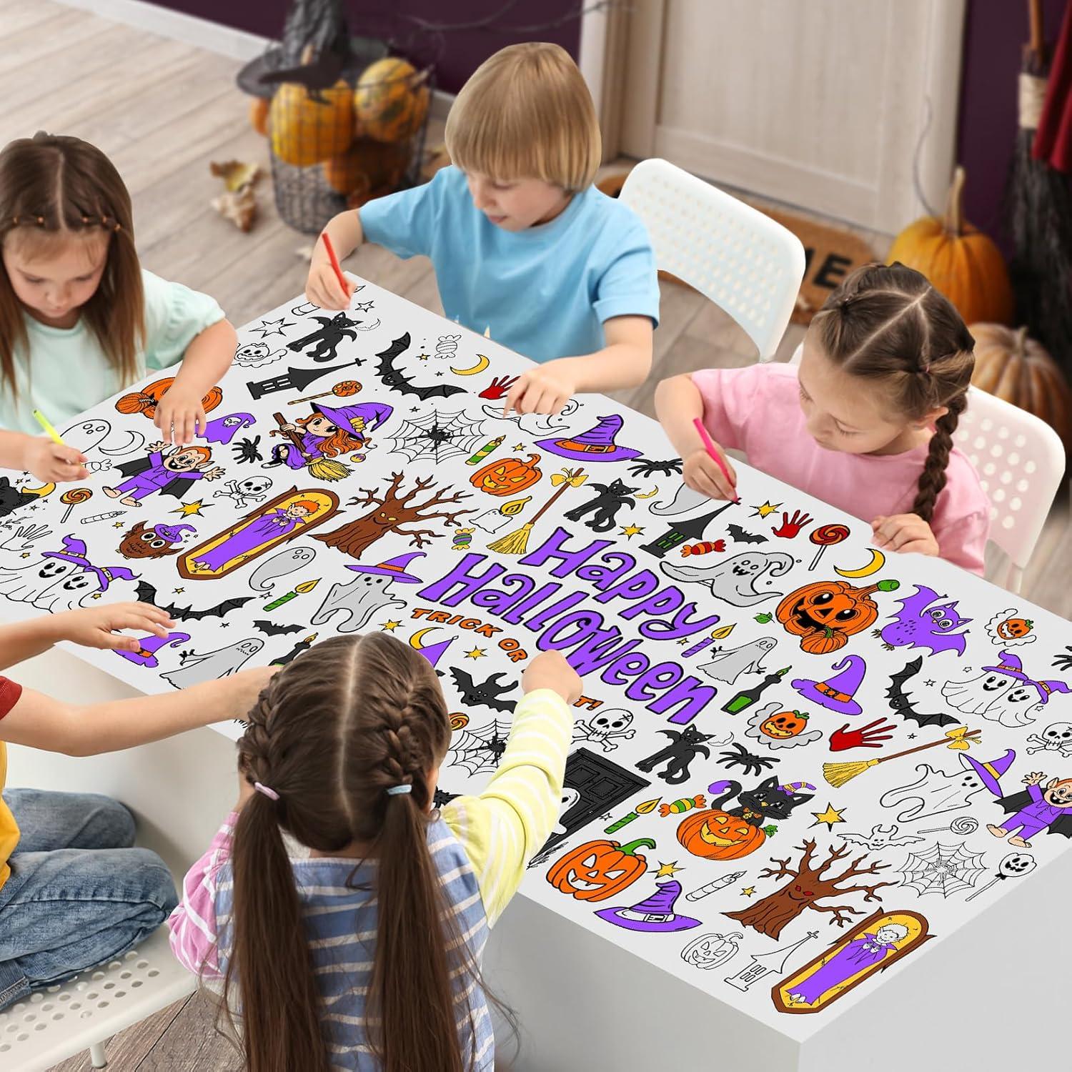 Mantel para Colorear Halloween PERFQU 182.9x76.2 cm Desechable