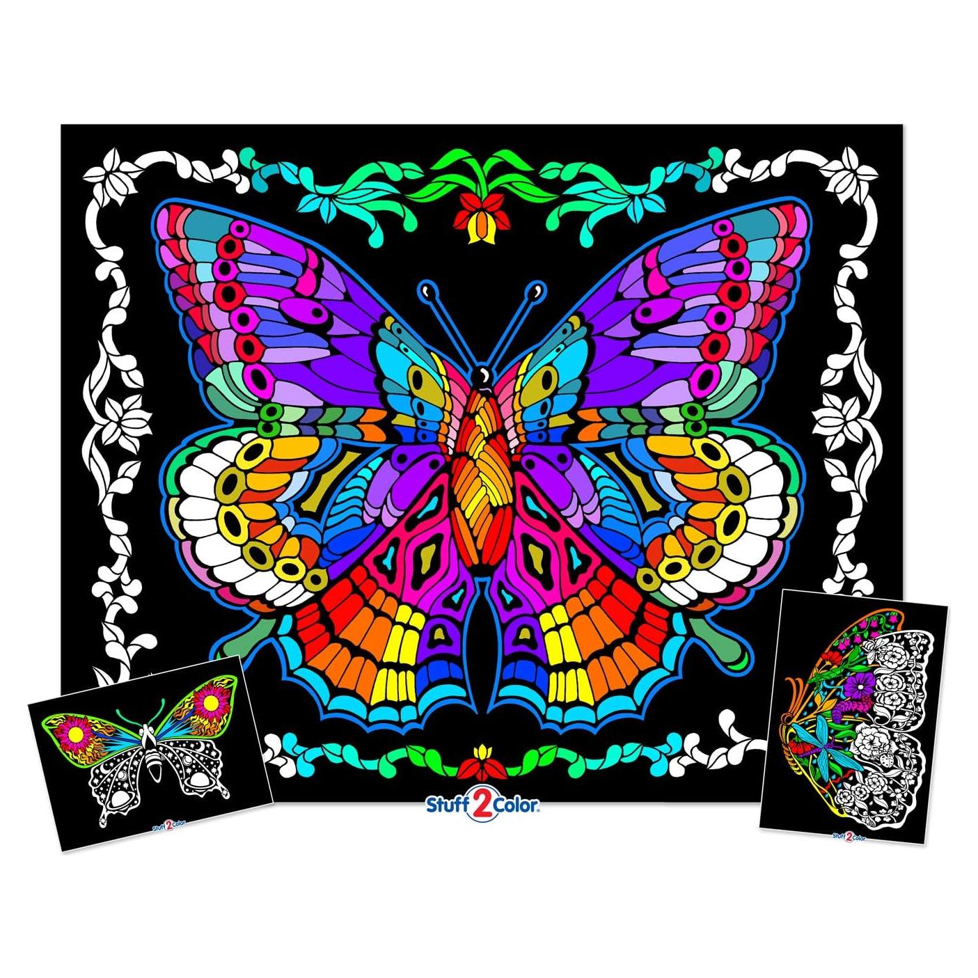 Póster de Colorear Difuso Stuff2Color Geo Butterfly 50.8x40.6cm