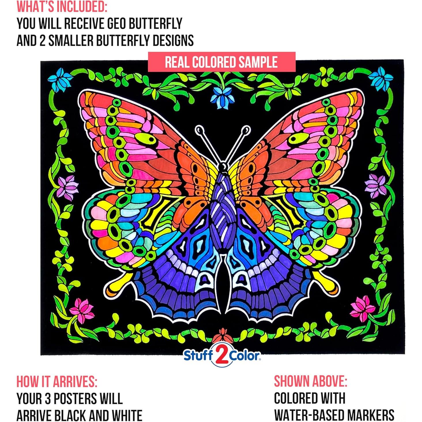 Póster de Colorear Difuso Stuff2Color Geo Butterfly 50.8x40.6cm