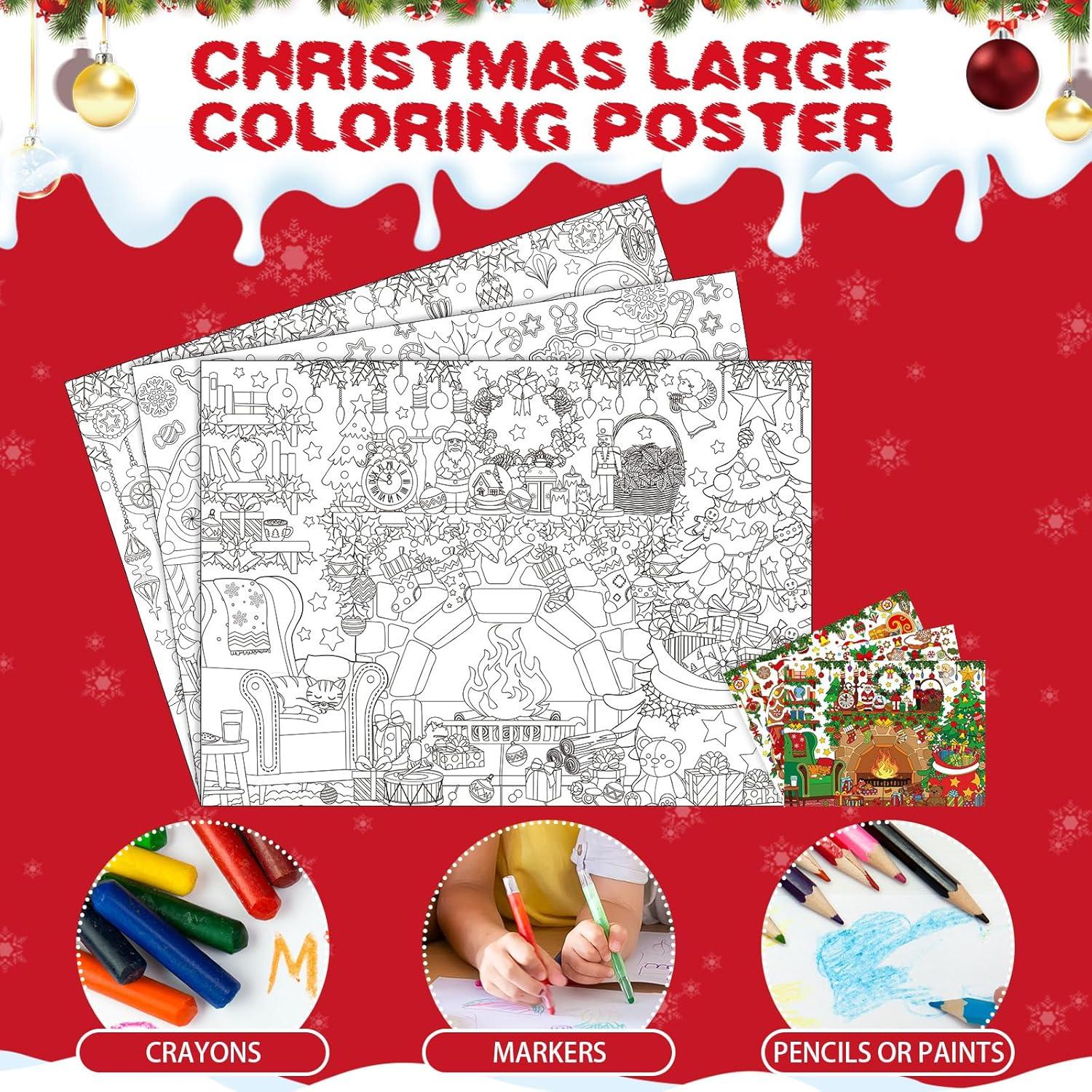 Set de 3 Hojas de Colorear Gigantes Navidad Pasimy 110x80 cm