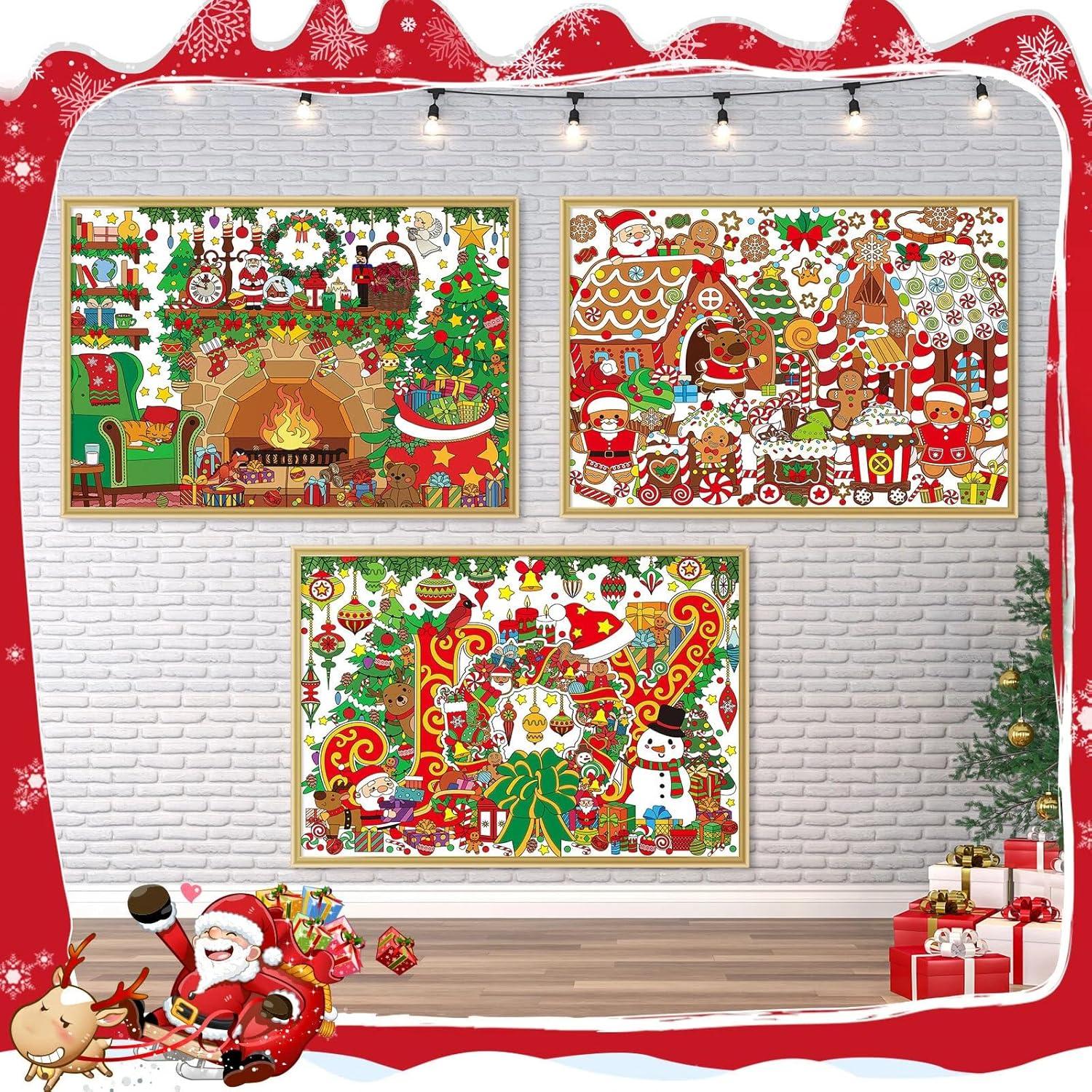 Set de 3 Hojas de Colorear Gigantes Navidad Pasimy 110x80 cm