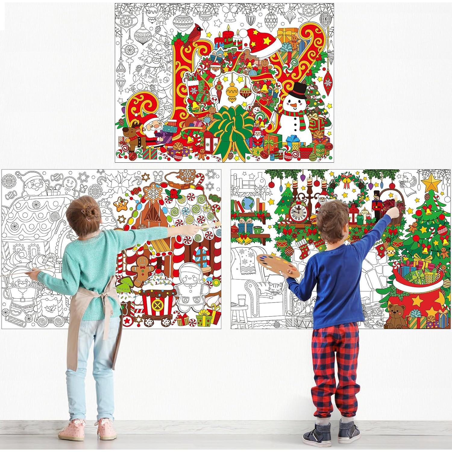 Set de 3 Hojas de Colorear Gigantes Navidad Pasimy 110x80 cm