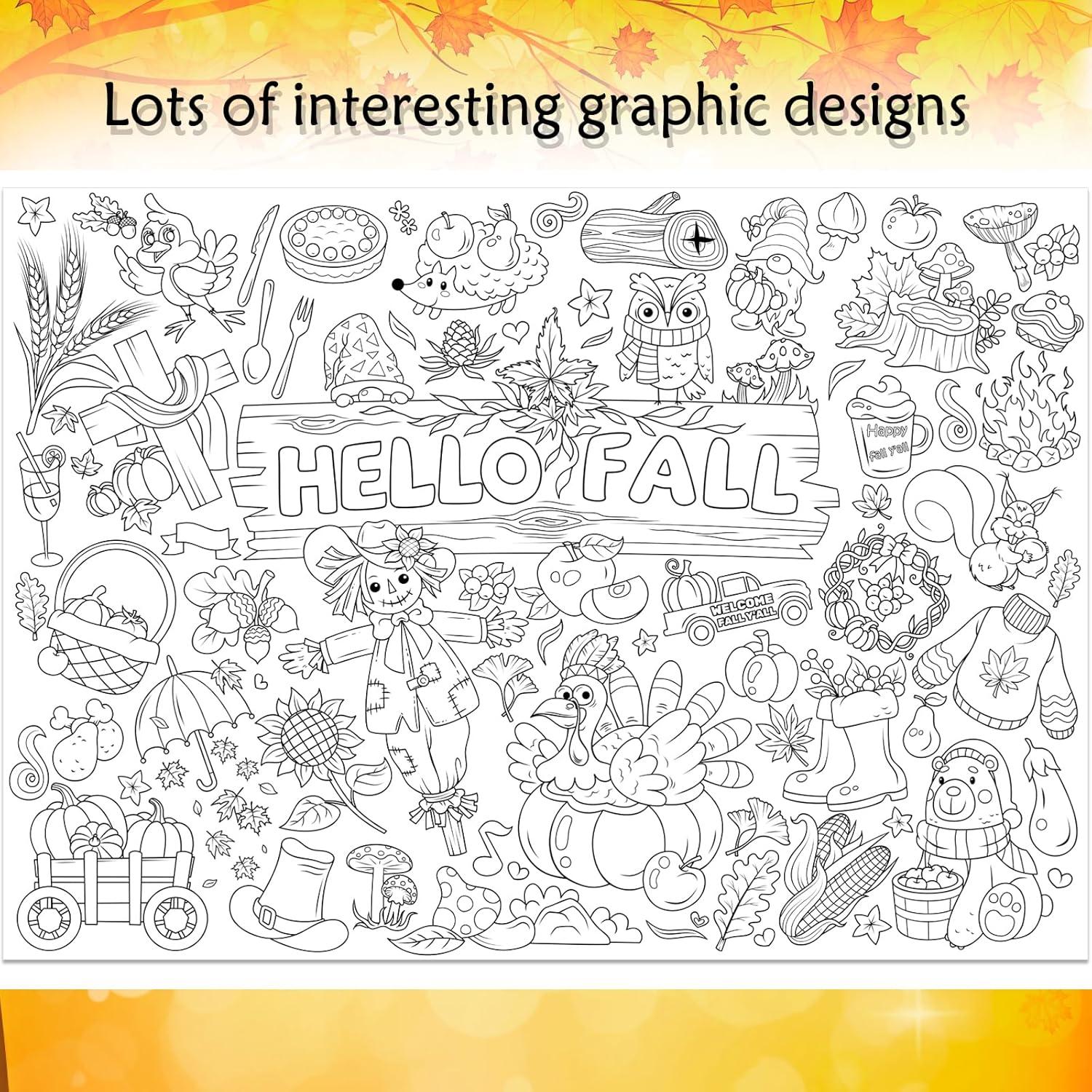 Póster Gigante para Colorear Hola Otoño HOWAF 118x84cm