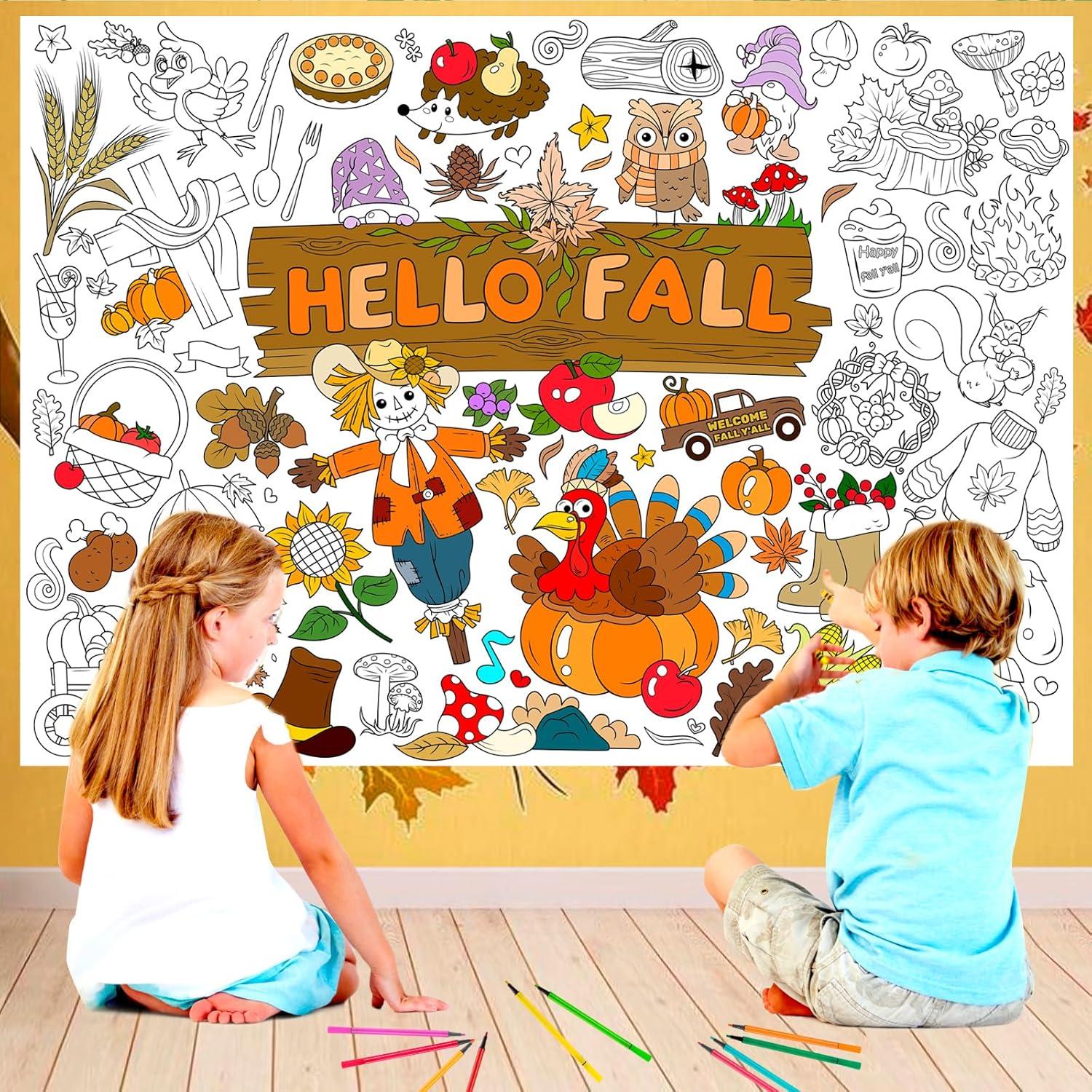 Póster Gigante para Colorear Hola Otoño HOWAF 118x84cm