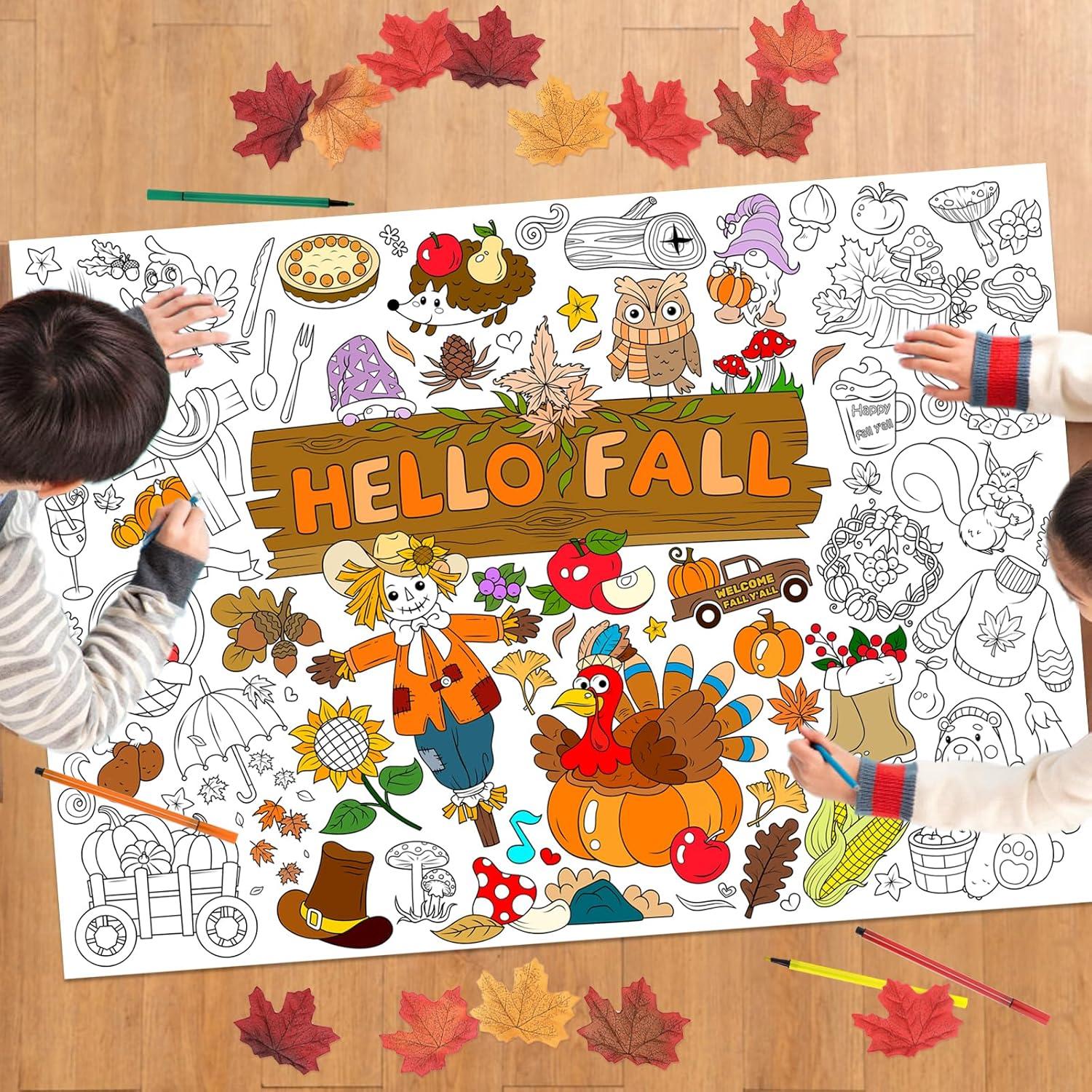 Póster Gigante para Colorear Hola Otoño HOWAF 118x84cm