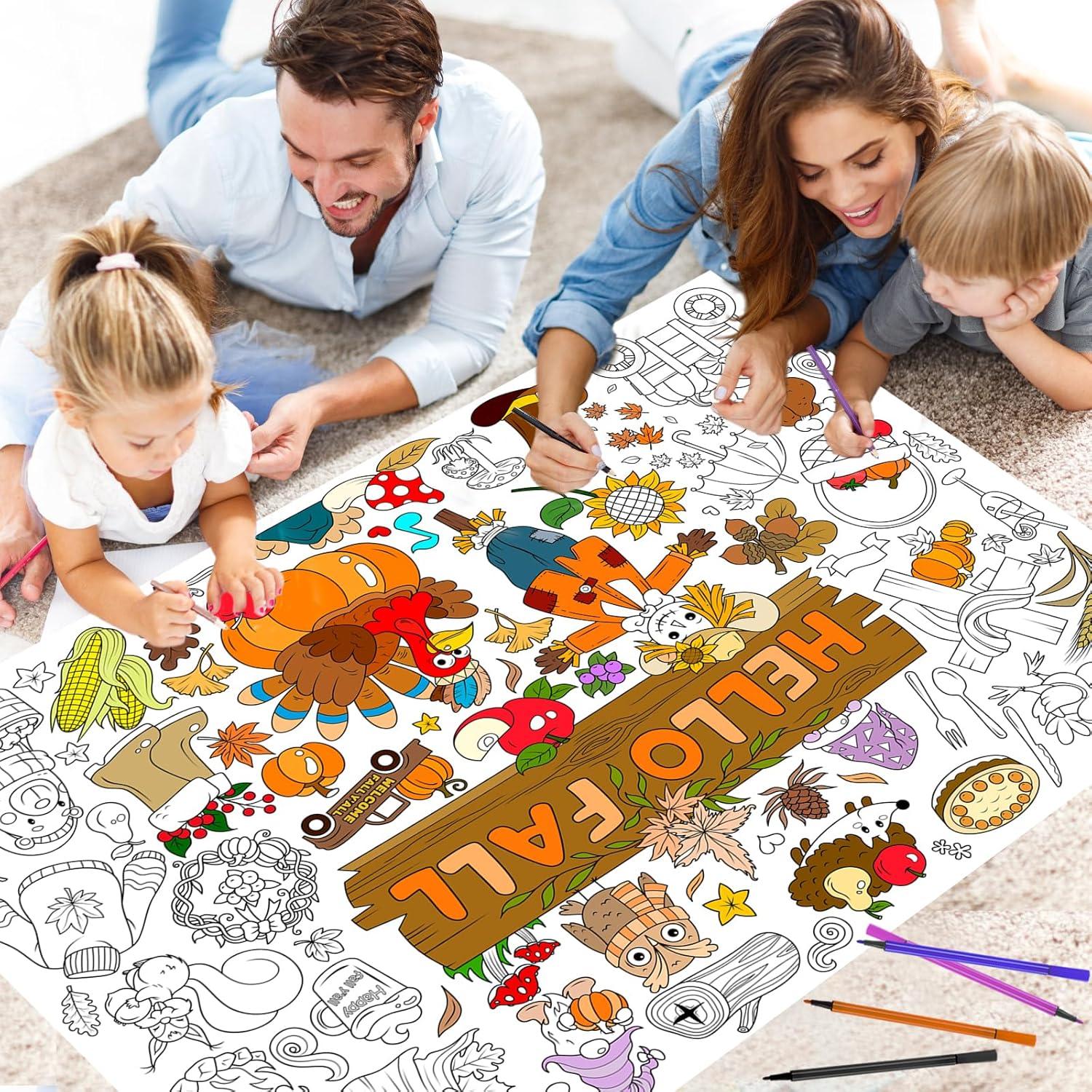 Póster Gigante para Colorear Hola Otoño HOWAF 118x84cm