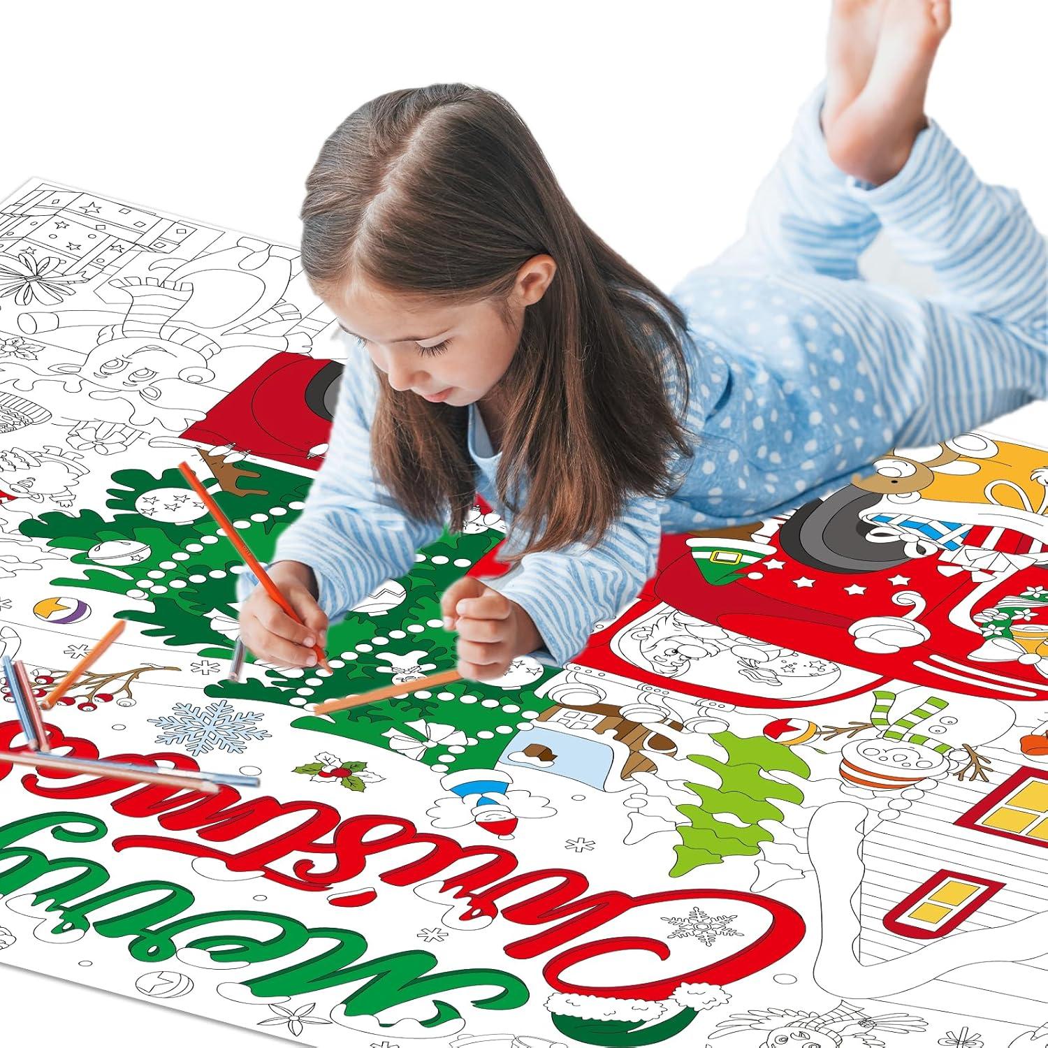 Póster Gigante para Colorear Navidad Naozinebi 110 x 80 cm