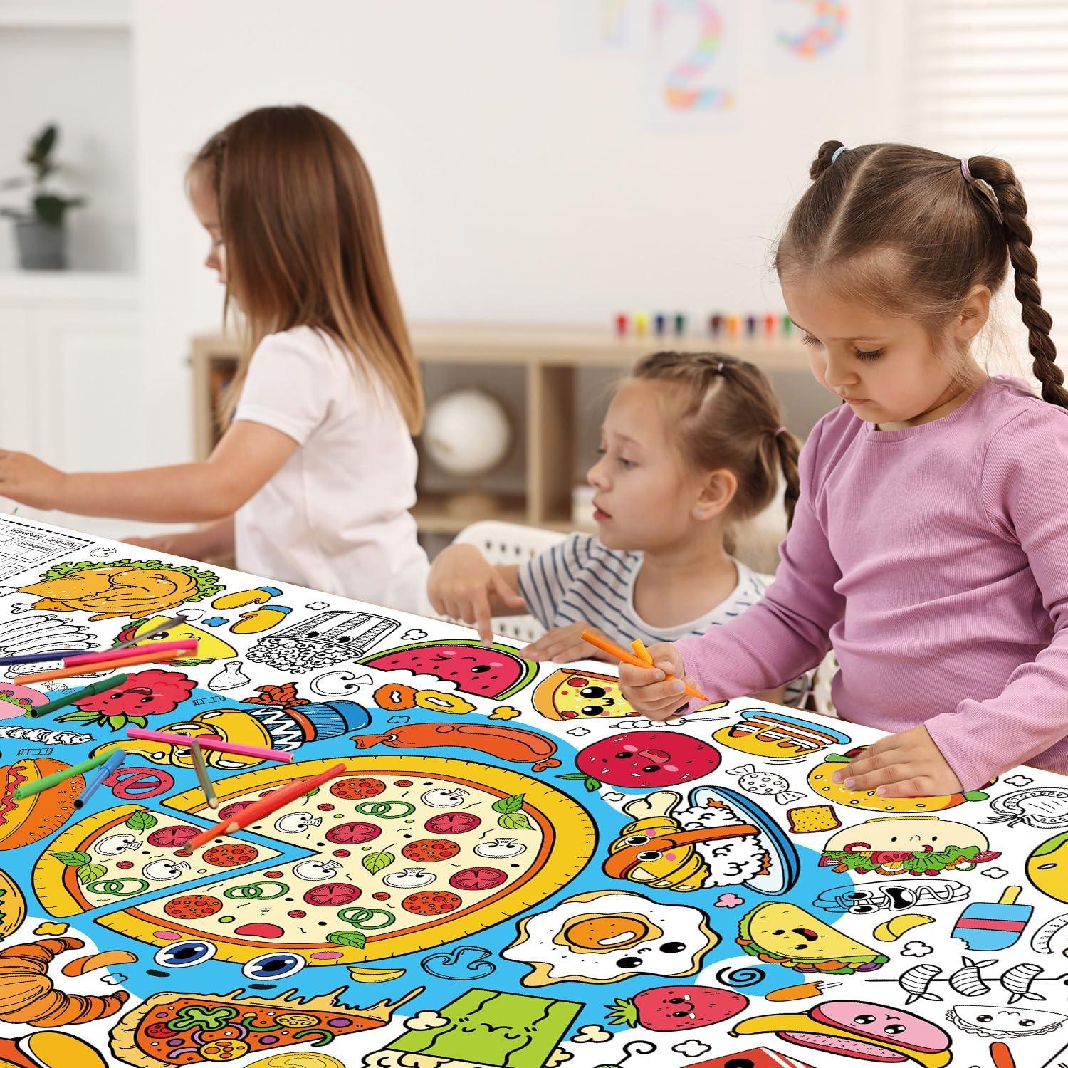 Póster para Colorear Gigante InIsajace 180 x 76 cm Comida