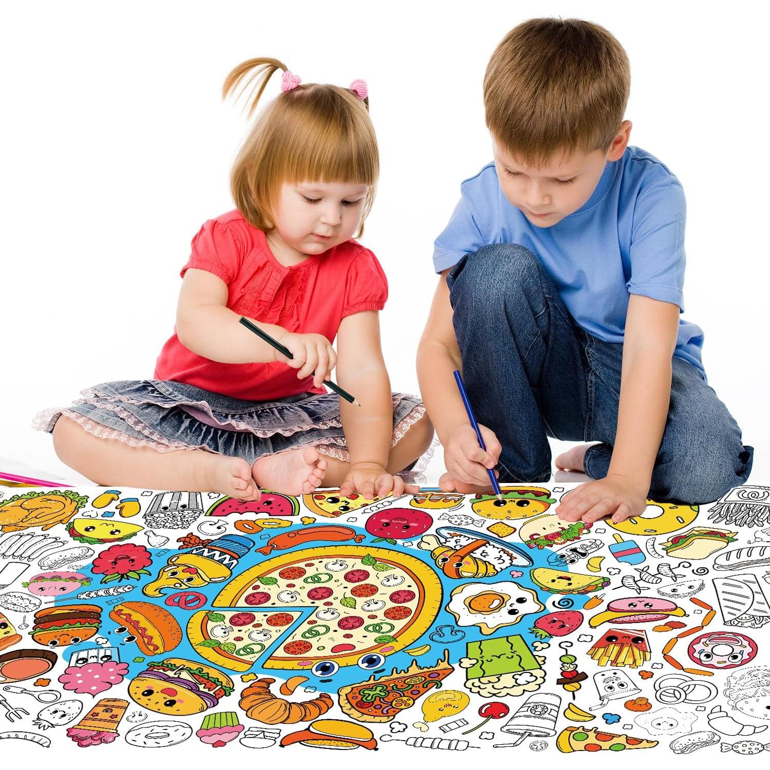 Póster para Colorear Gigante InIsajace 180 x 76 cm Comida