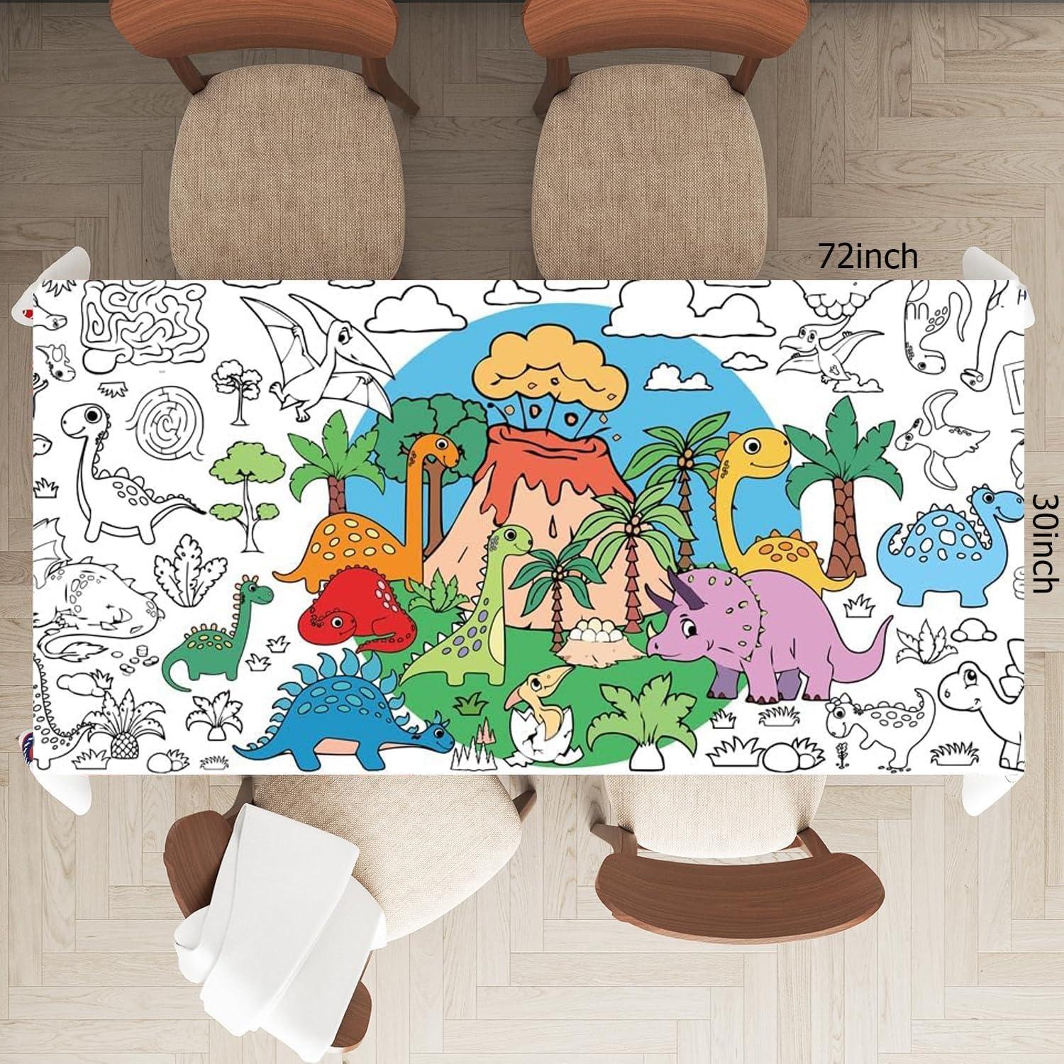 Póster Gigante para Colorear Toylin Sirena y Dinosaurio 178x81cm