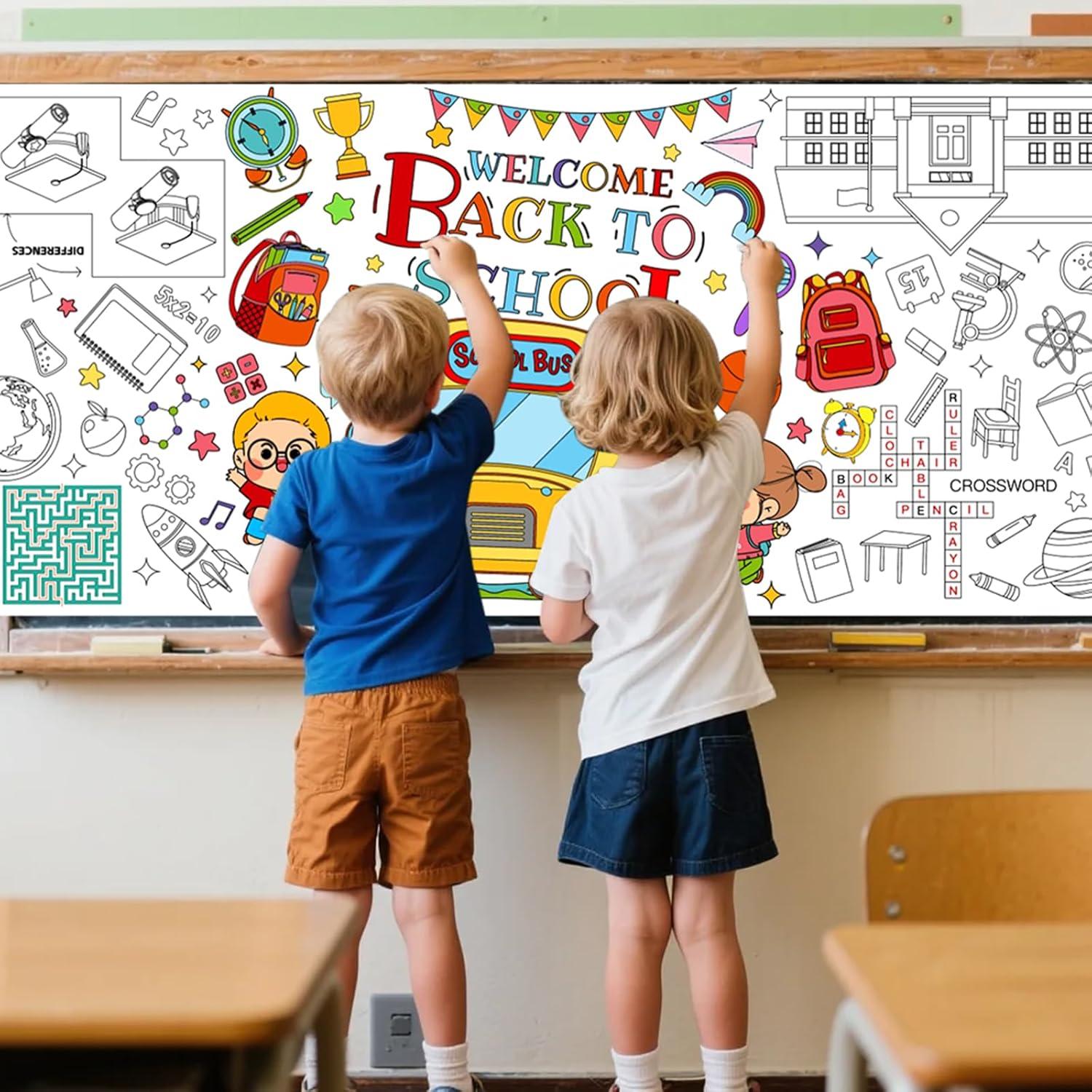 Póster Gigante para Colorear PHOGARY 183x76 cm Regreso a Clases