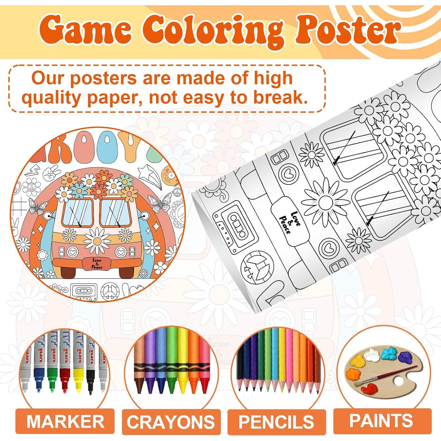 Póster Gigante para Colorear Naozinebi 180x80 cm Hippie