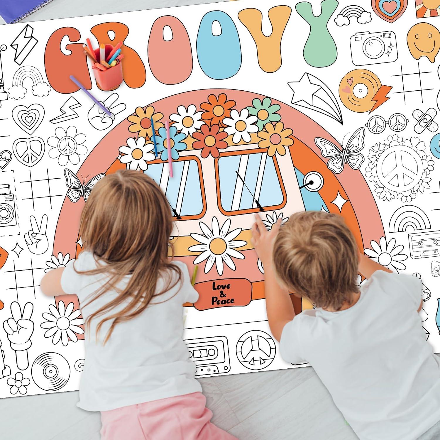 Póster Gigante para Colorear Naozinebi 180x80 cm Hippie