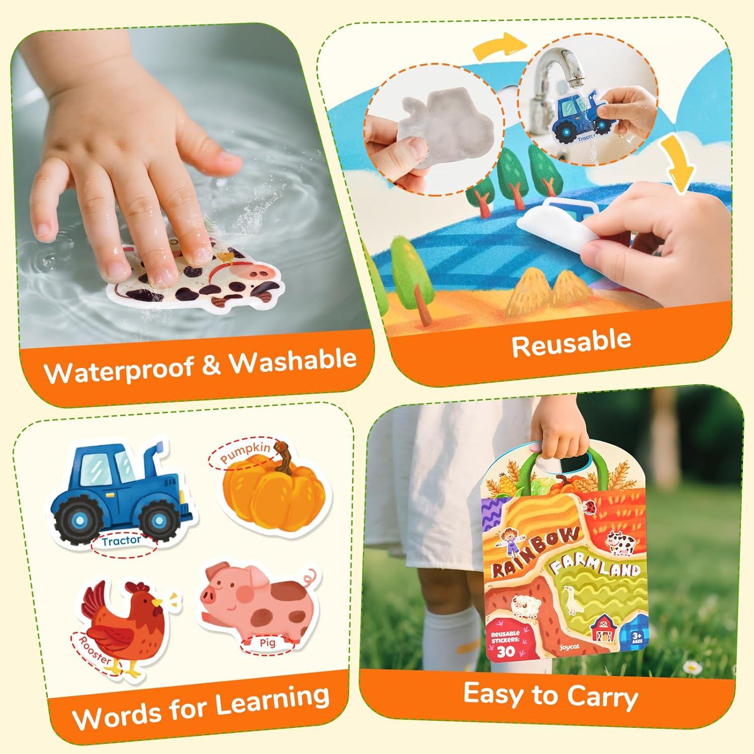 Conjunto de Libros de Pegatinas Reutilizables JoyCat - 3 Temas