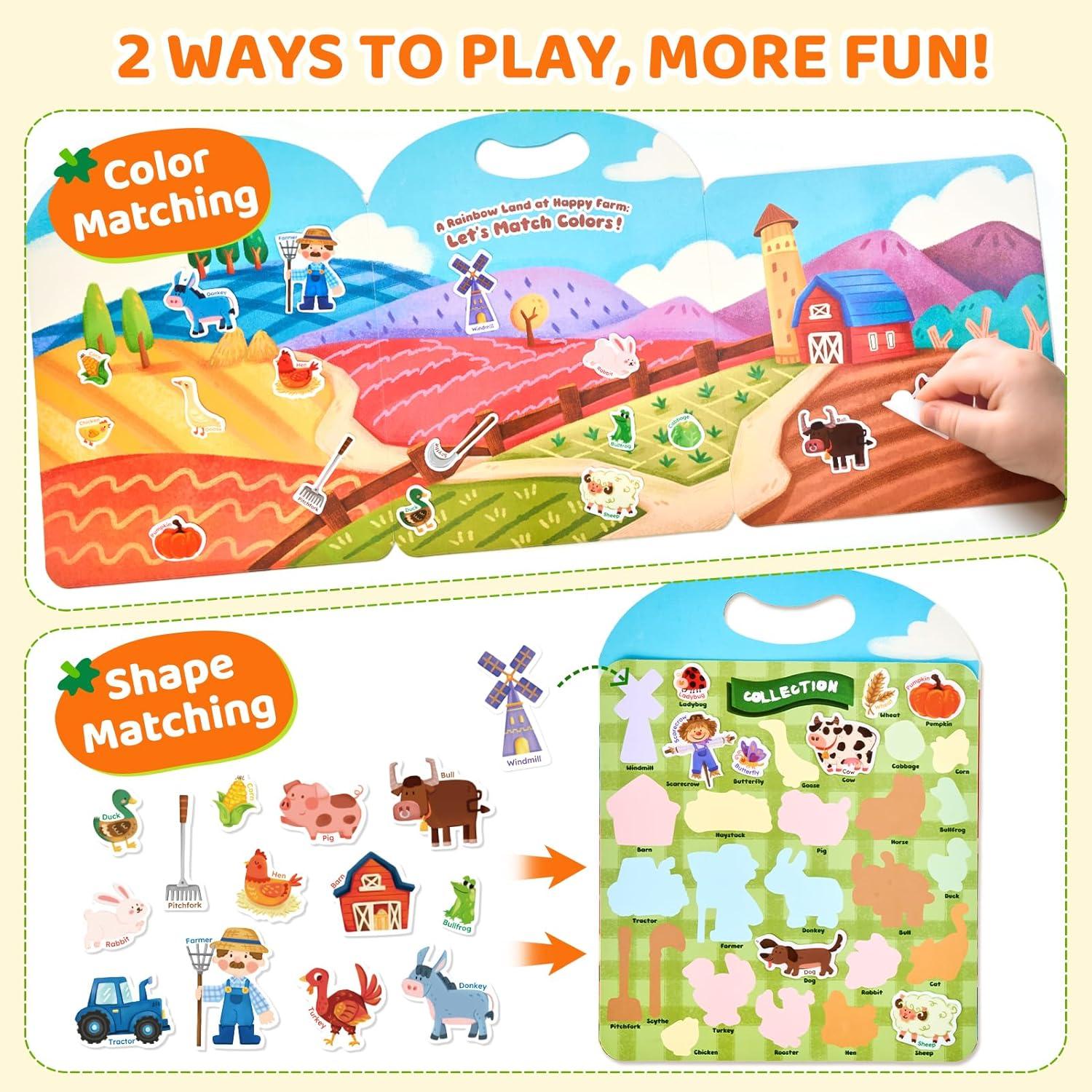 Conjunto de Libros de Pegatinas Reutilizables JoyCat - 3 Temas