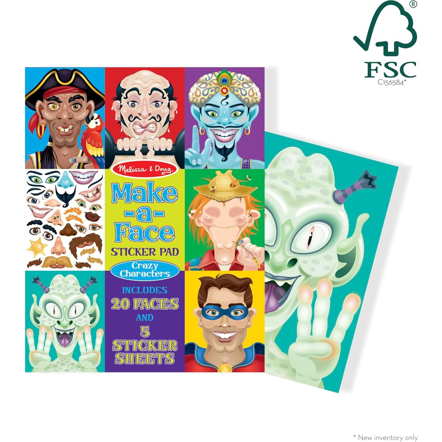 Almohadilla de Pegatinas Melissa & Doug Personajes Locos 20 Páginas