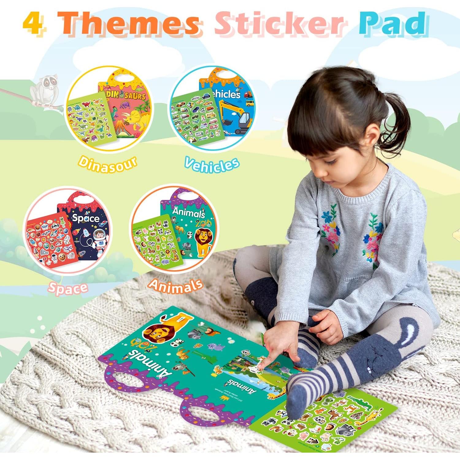 GUYUCOM Set de 4 Libros de Pegatinas Reutilizables para Niños