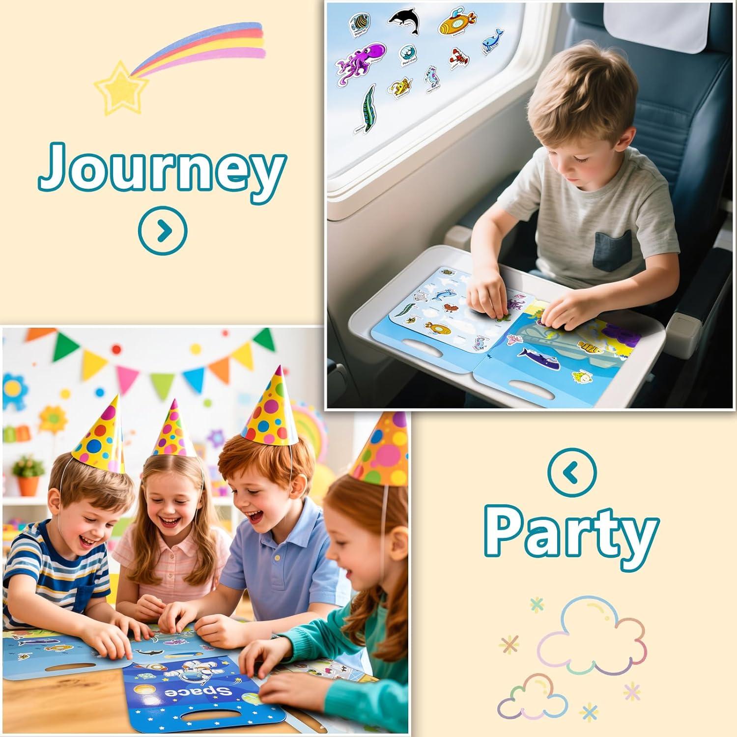 Paquete de 3 Libros de Pegatinas Reutilizables KIDS KING