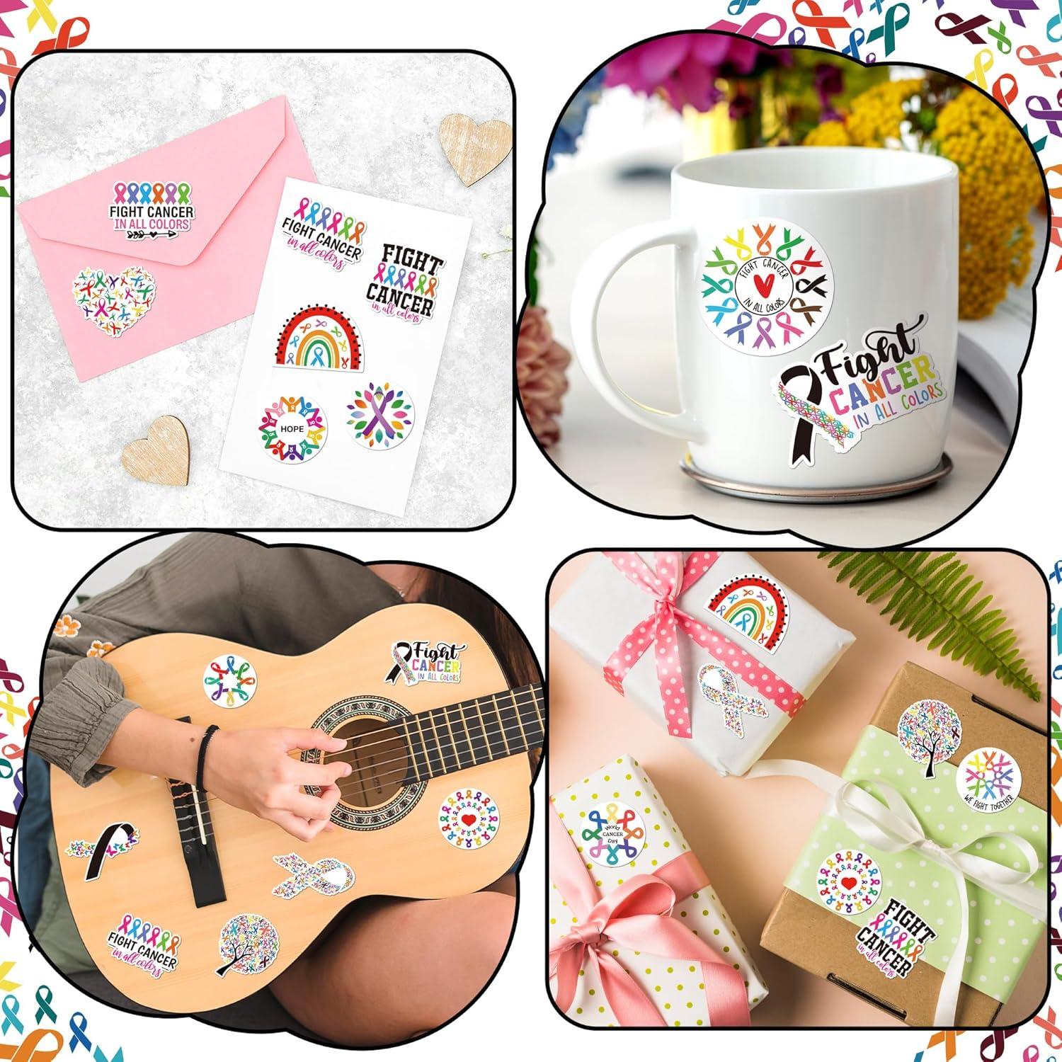 Pegatinas de Concienciación sobre el Cáncer BkeeCten - 1000 Piezas
