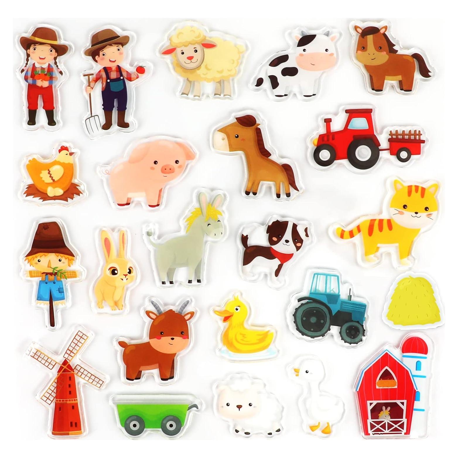 Adhesivos de Gel Grueso Tevxj Animales de Granja 23 PCS