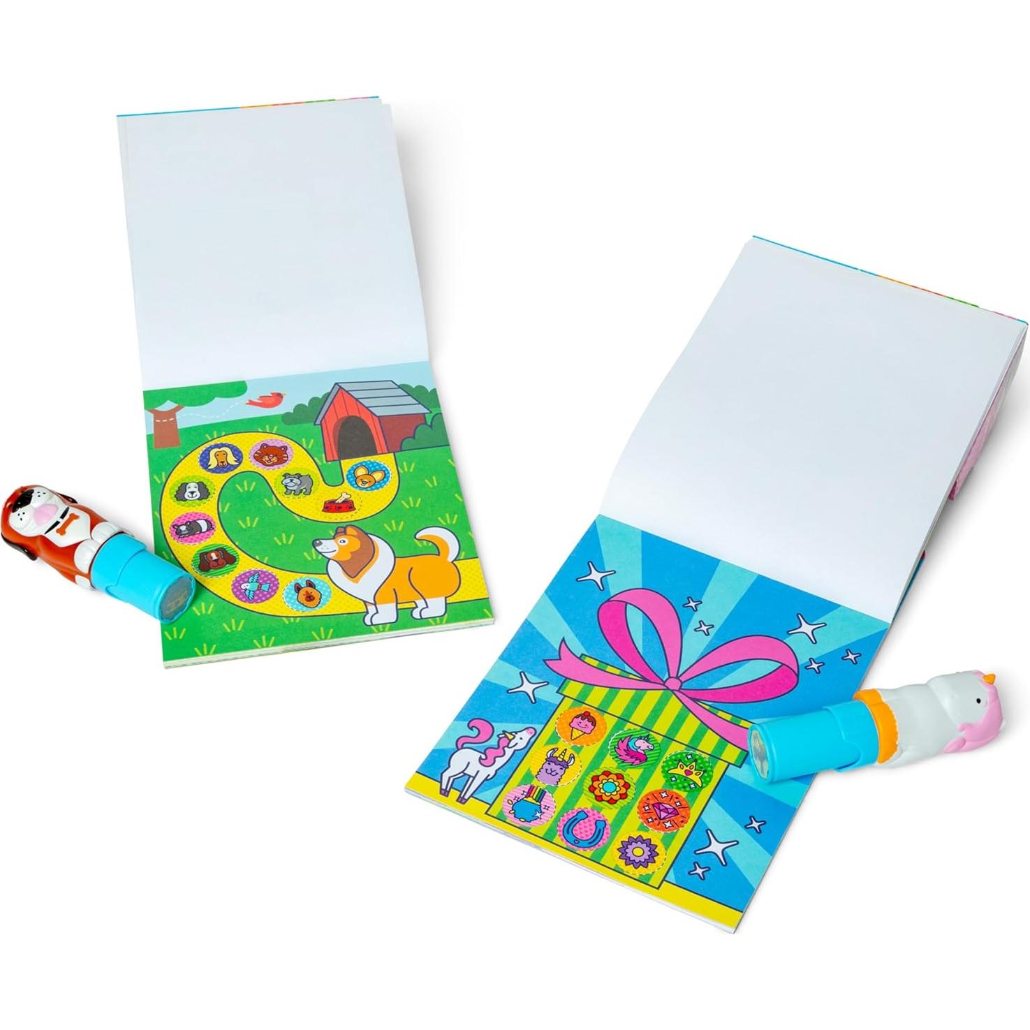 Melissa & Doug Sticker Wow! Paquete Perro y Unicornio 2 Cuadernos 600 Pegatinas
