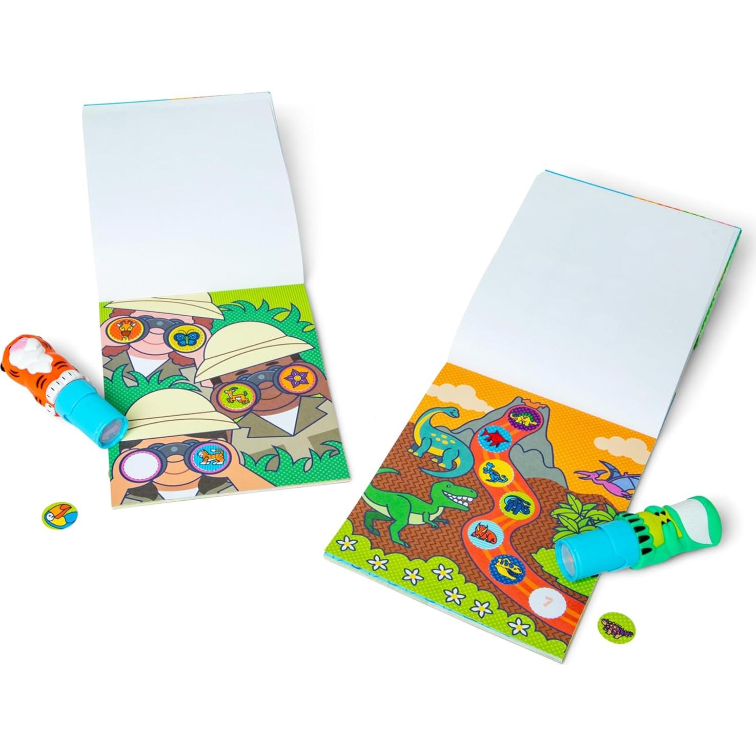 Melissa & Doug Sticker Wow! Paquete de Dinosaurio y Tigre - 2 Blocs de 24 Páginas