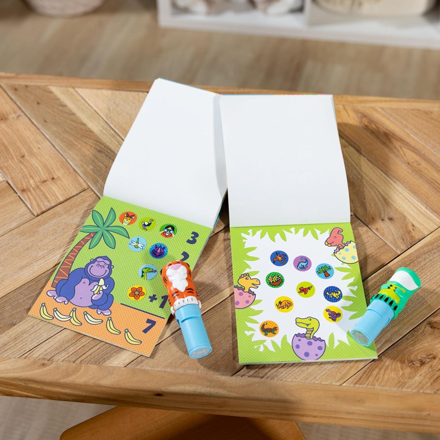 Melissa & Doug Sticker Wow! Paquete de Dinosaurio y Tigre - 2 Blocs de 24 Páginas