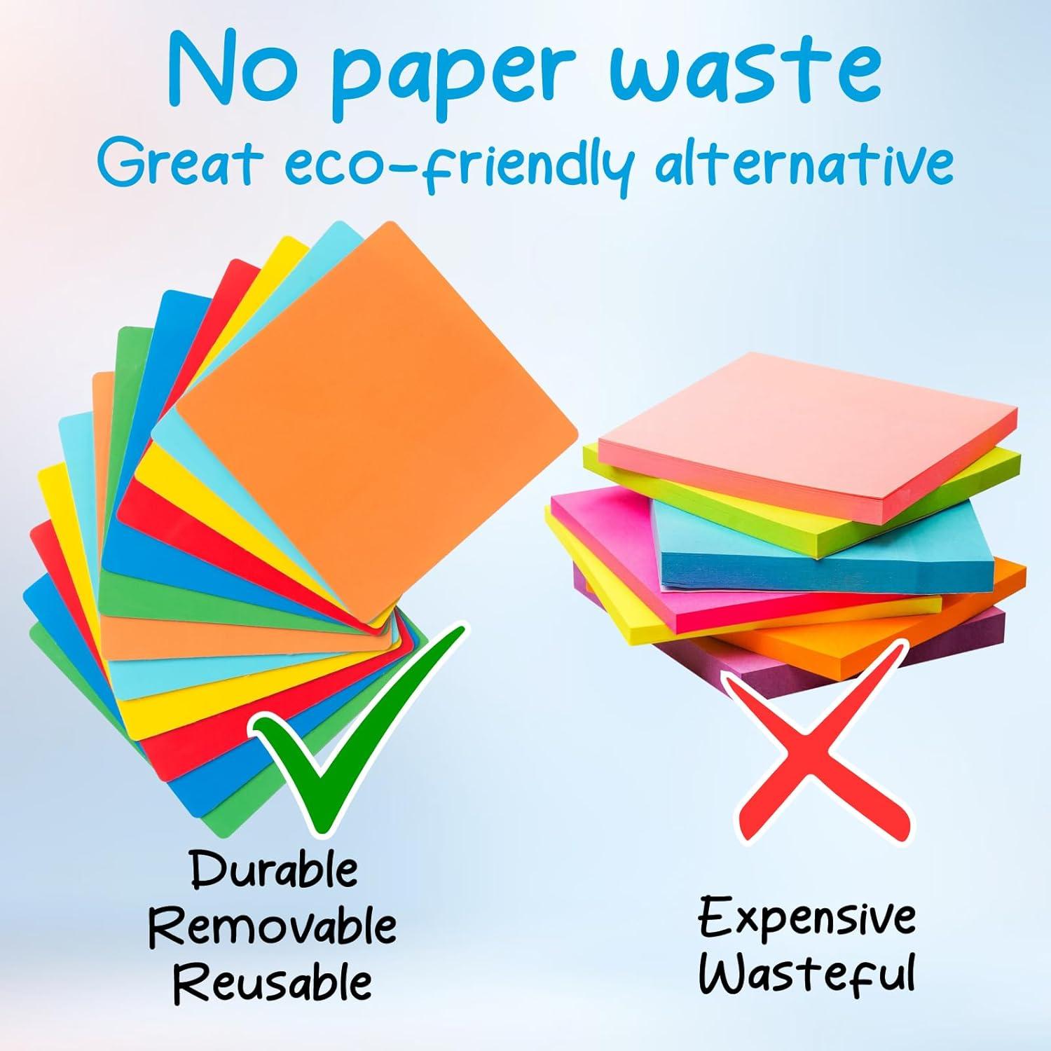 Notas Adhesivas Reutilizables Coowayze 3x3" Coloridas 12 PCS