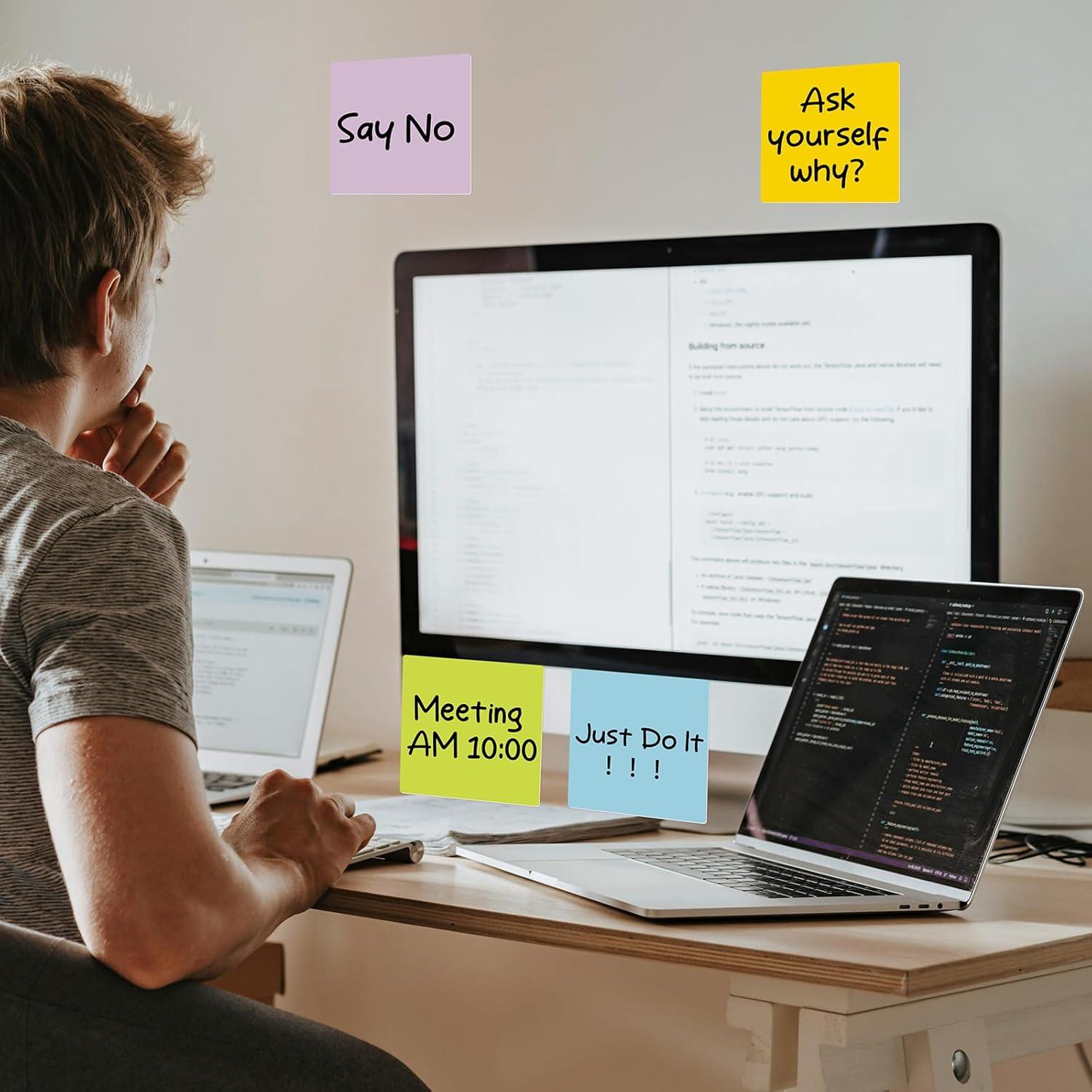 Notas Adhesivas Reutilizables Coowayze 3x3" Coloridas 12 PCS