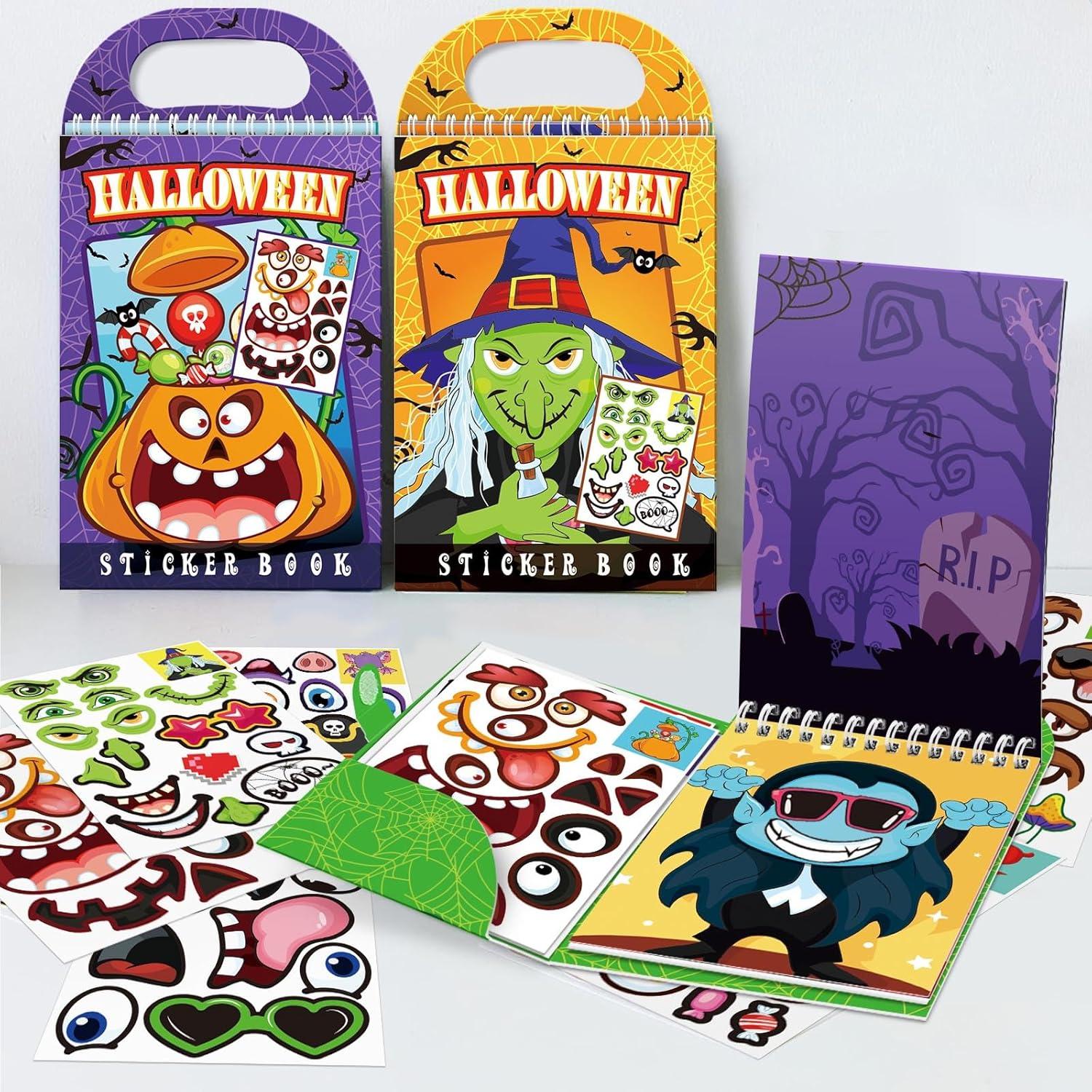 Libros de Calcomanías Halloween Haz-tu-cara 3-Pack para Niños