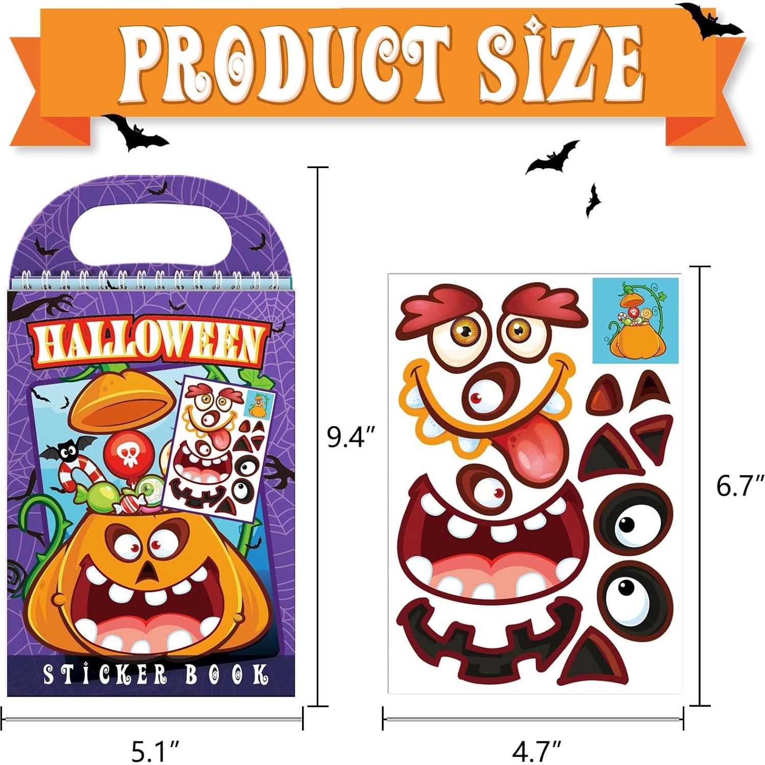 Libros de Calcomanías Halloween Haz-tu-cara 3-Pack para Niños