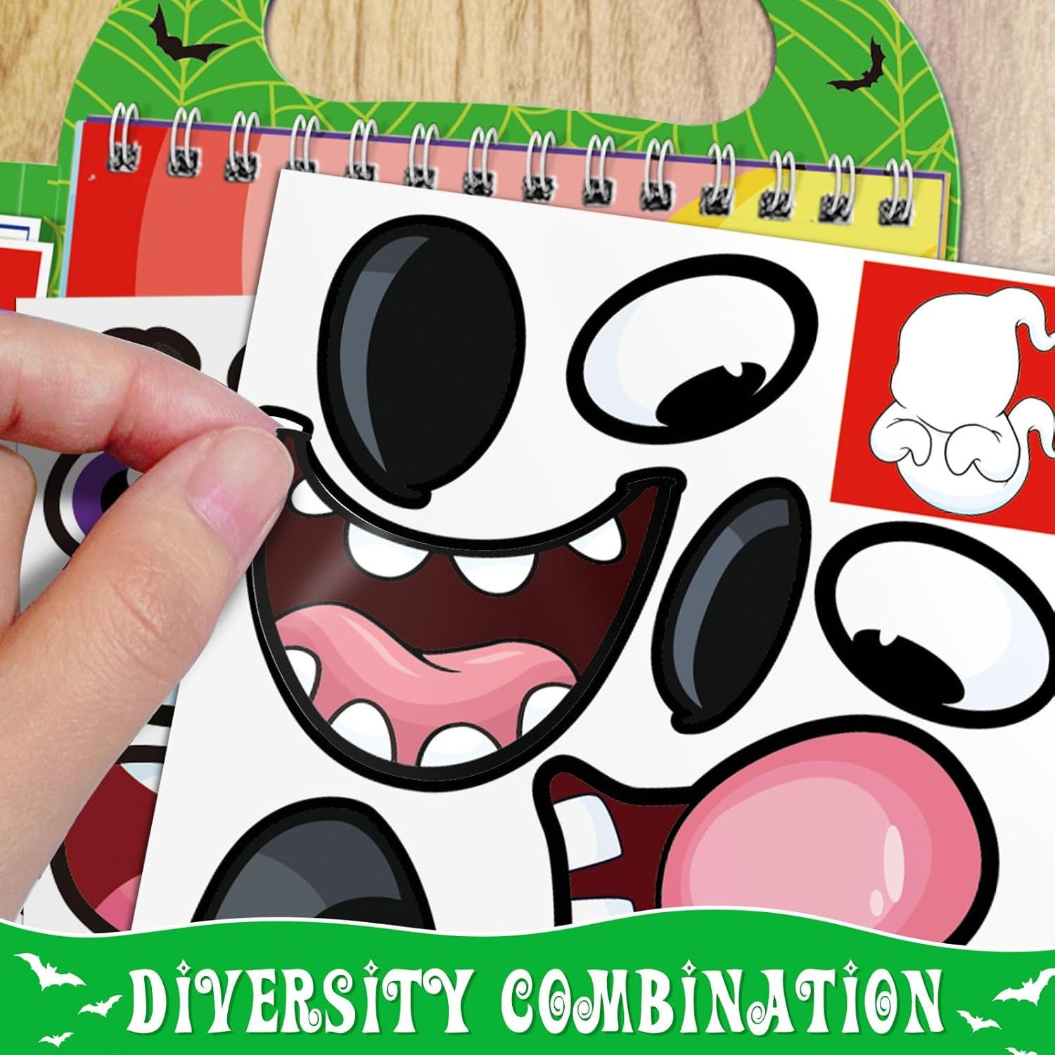 Libros de Calcomanías Halloween Haz-tu-cara 3-Pack para Niños