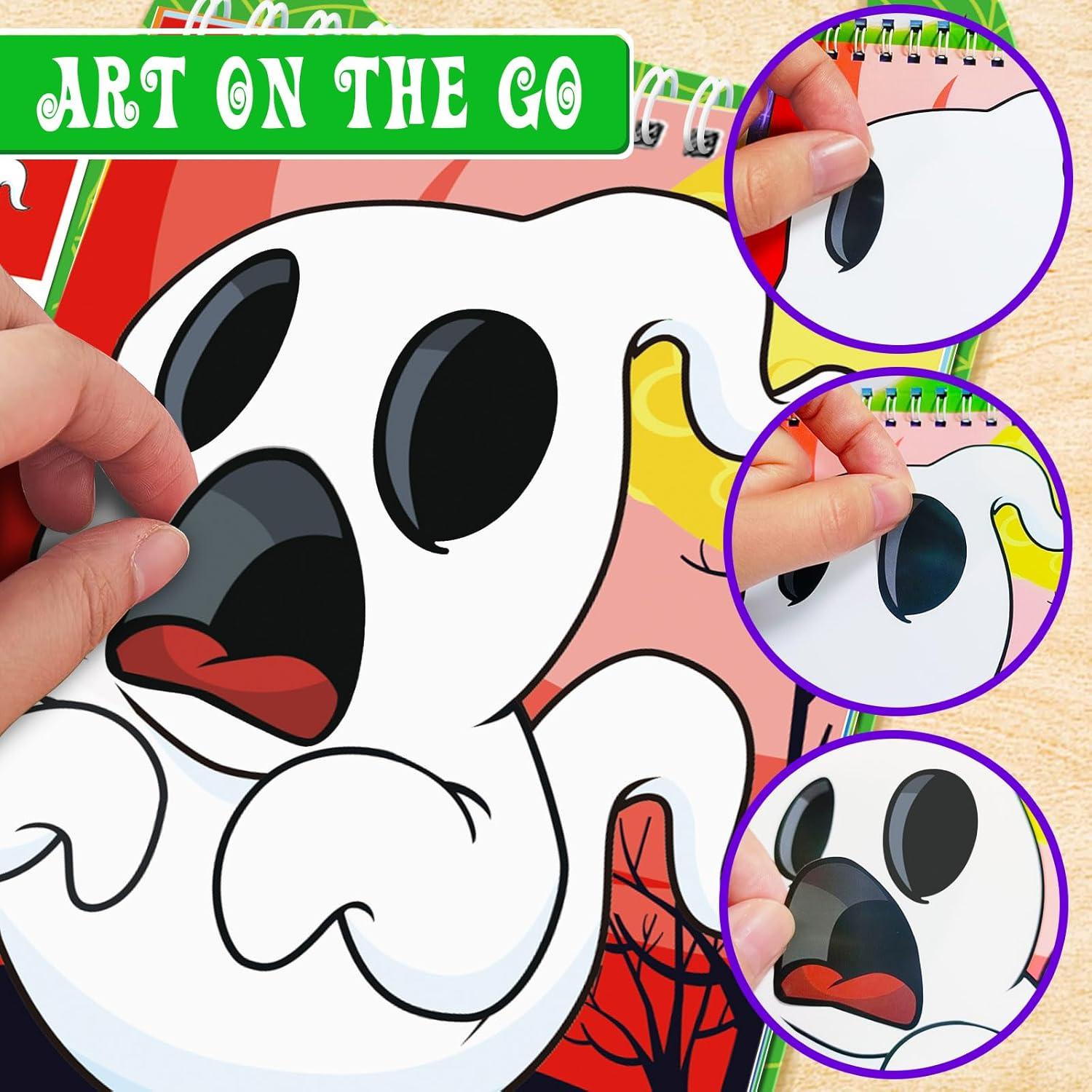 Libros de Calcomanías Halloween Haz-tu-cara 3-Pack para Niños