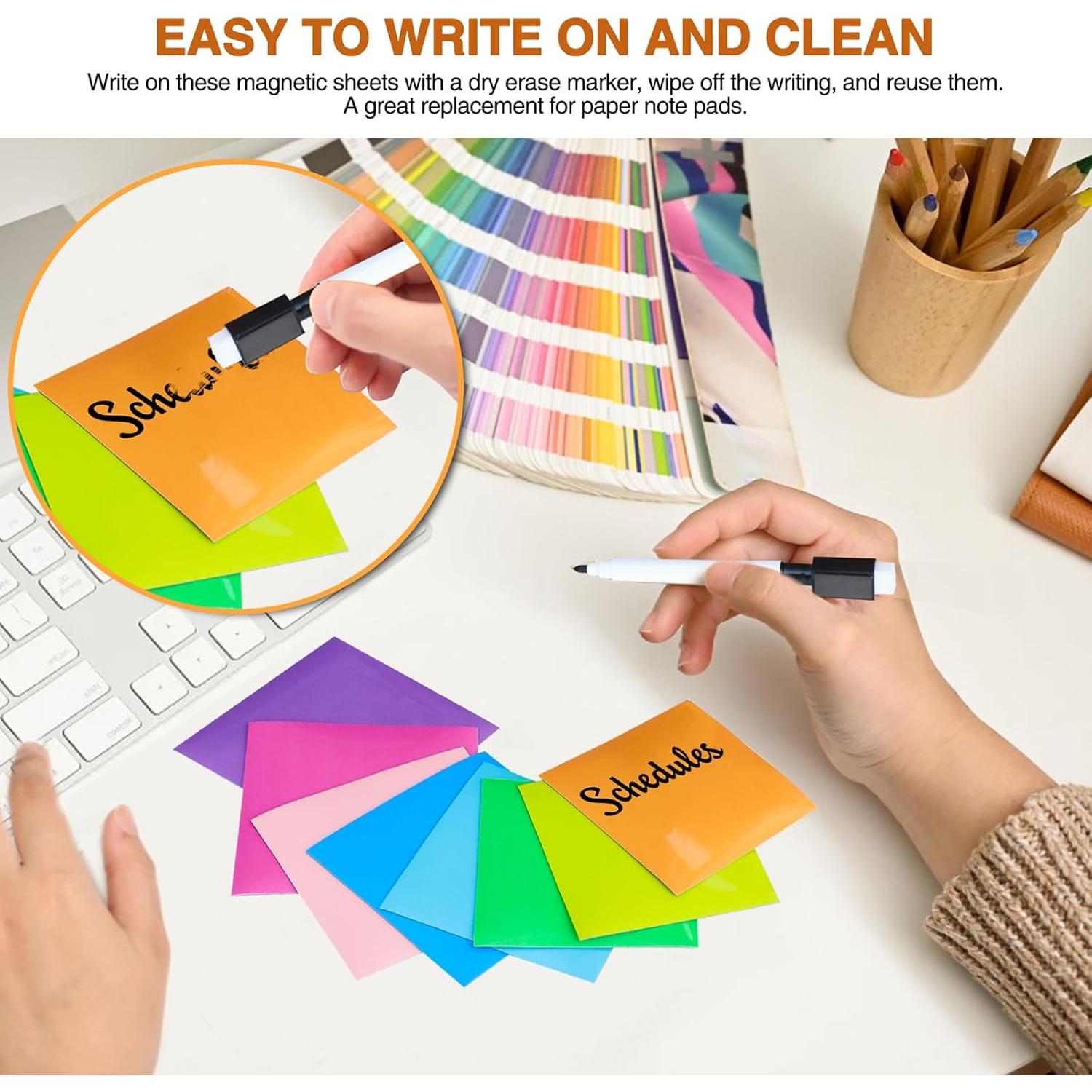 Notas Adhesivas Magnéticas Reutilizables MAXECHO 40 Pcs 7.6x7.6 cm